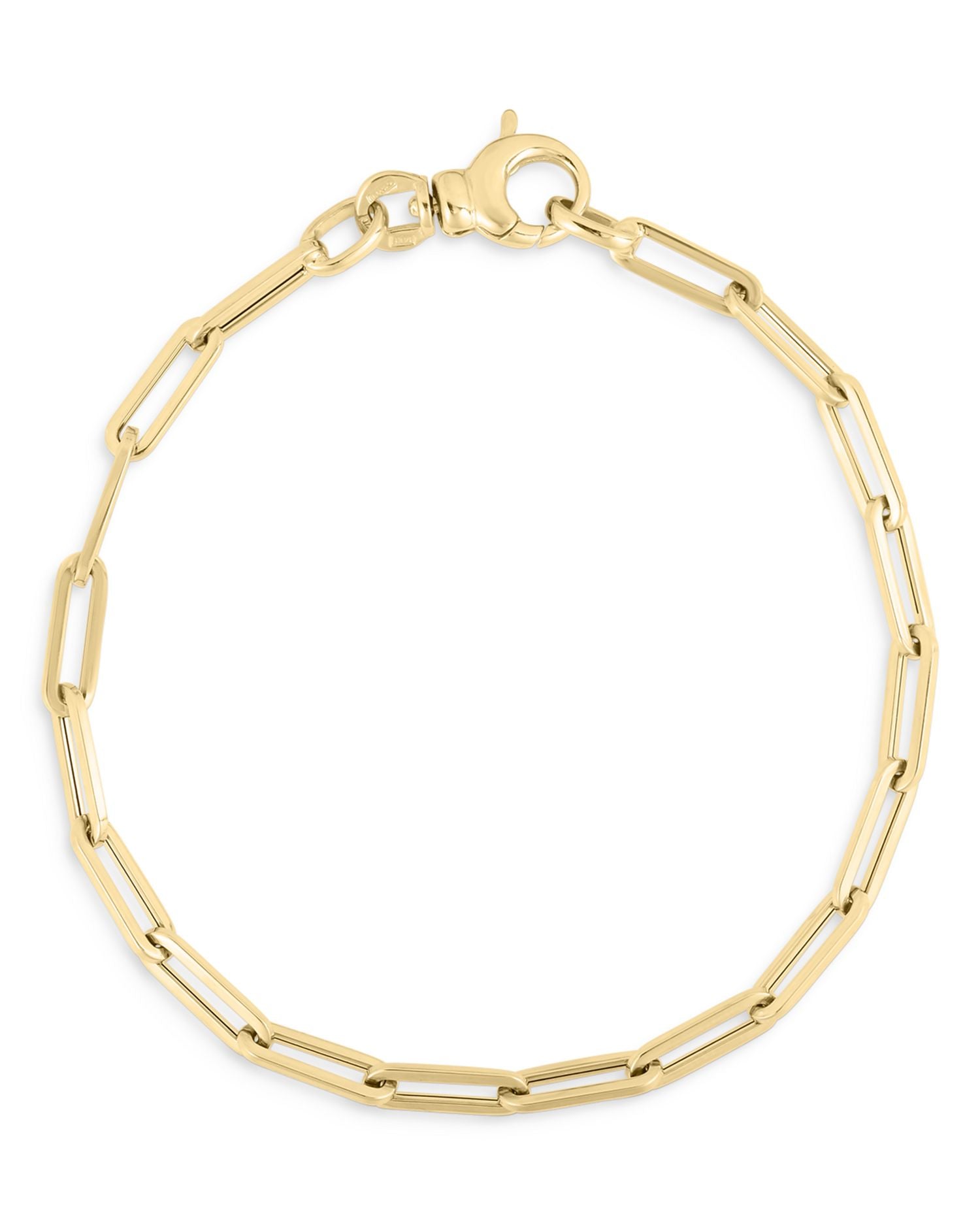 18K Yellow Gold Elongated Link Chain Bracelet