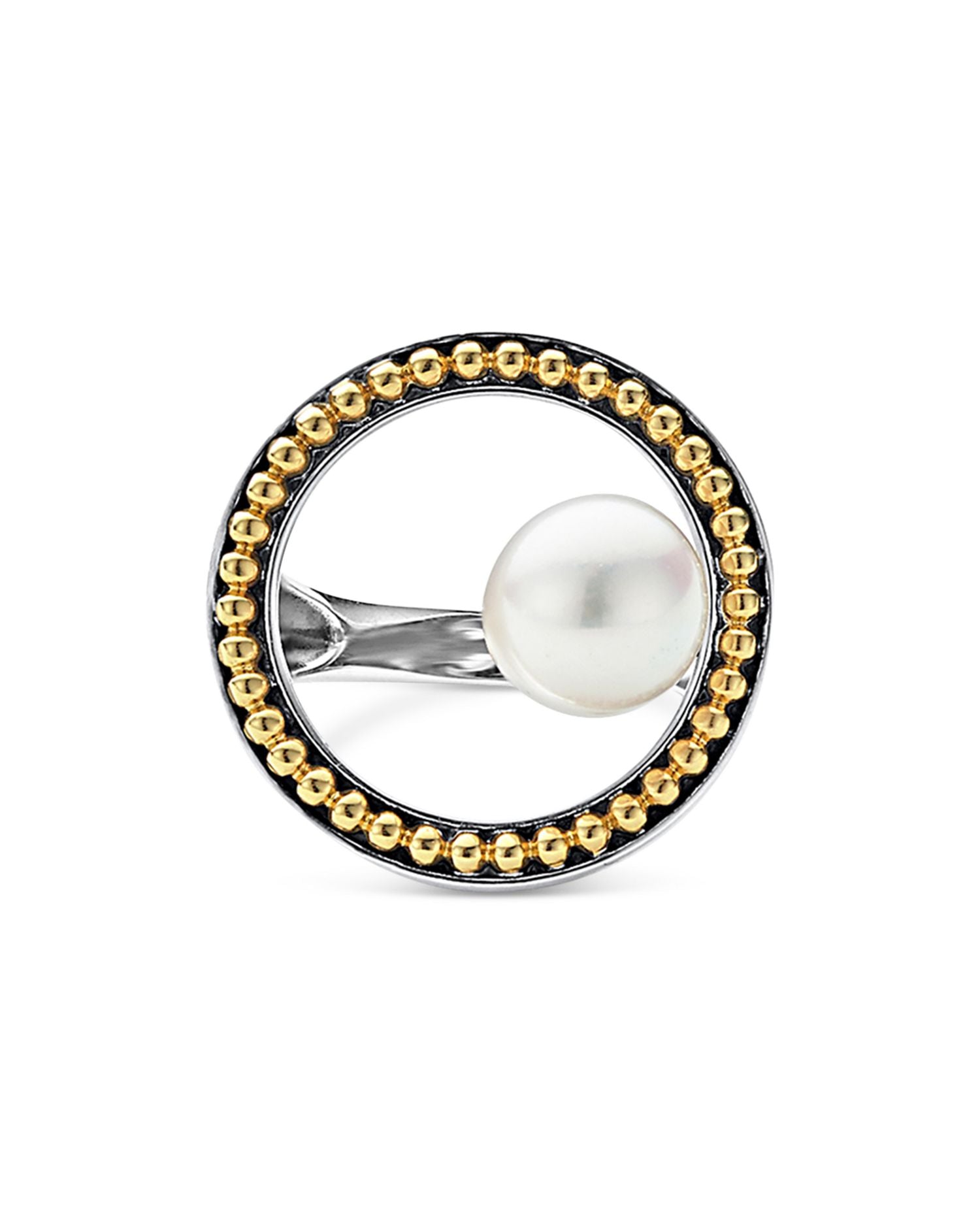 18K Yellow Gold & Sterling Silver Luna Cultured Freshwater Pearl Ring