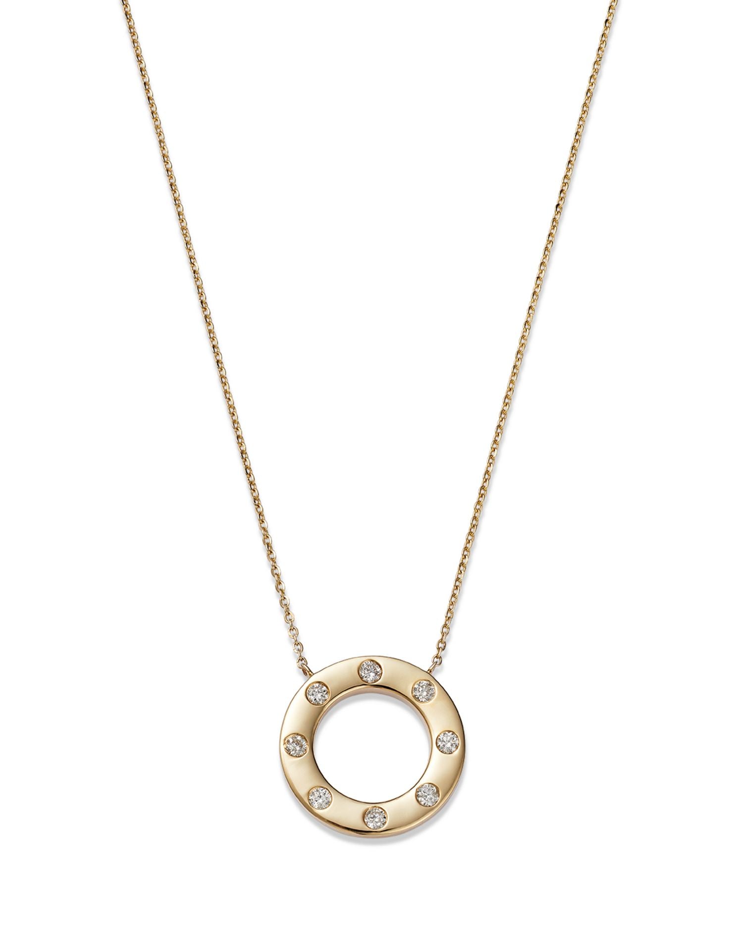 Diamond Circle Pendant Necklace in 14K Yellow Gold, 0.25 ct. t.w. - Exclusive