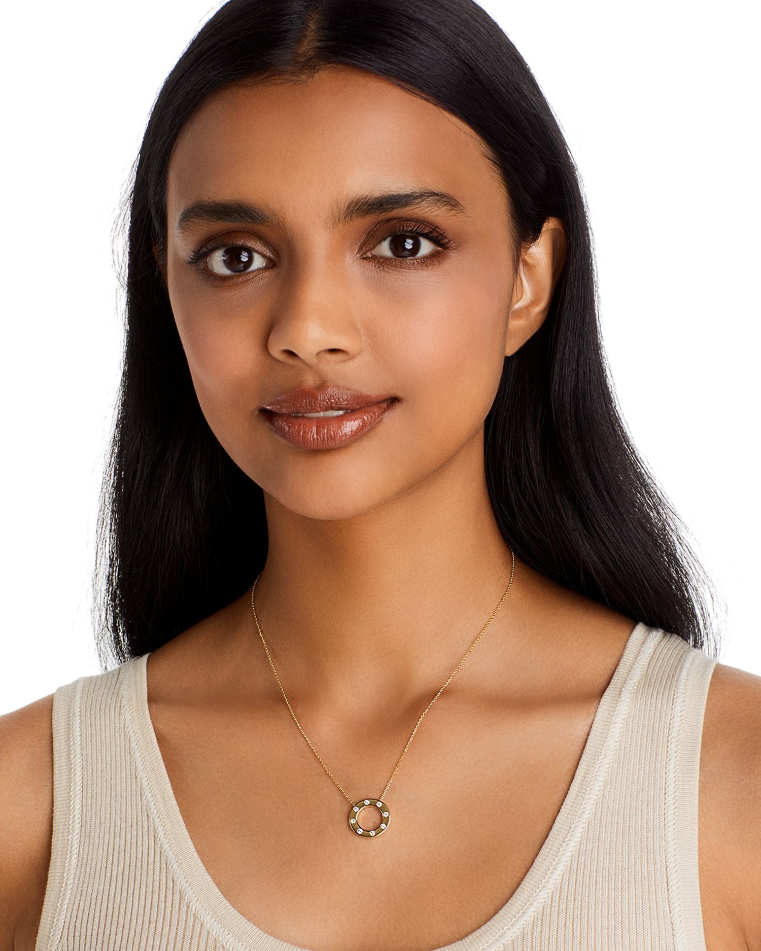 Diamond Circle Pendant Necklace in 14K Yellow Gold, 0.25 ct. t.w. - Exclusive