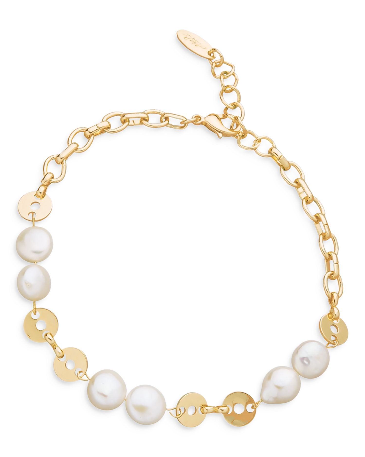Legacy Cultured Freshwater Pearl Ankle Bracelet in 18K Gold Plate