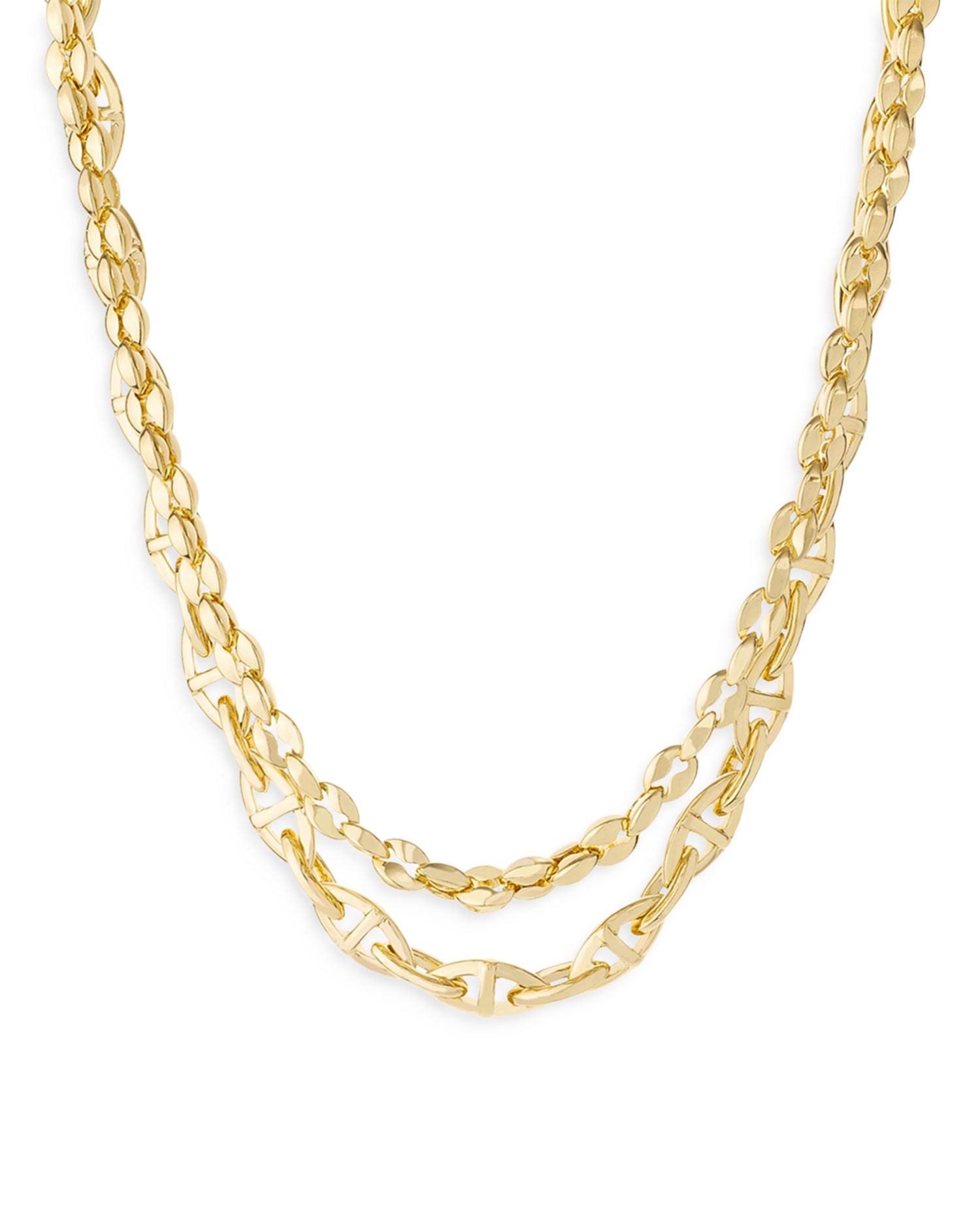 Golden Rays Linked Chain 18K Gold Plated Necklace Set