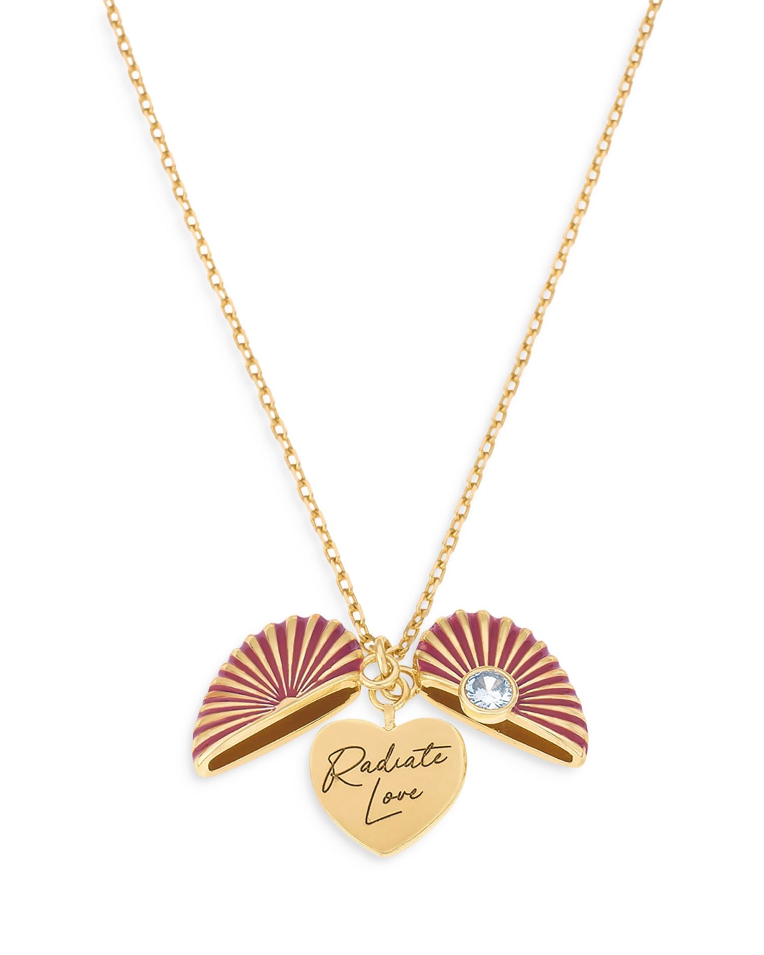 Radiate Love Hidden Message Locket Necklace in 18K Gold Plated, 18'