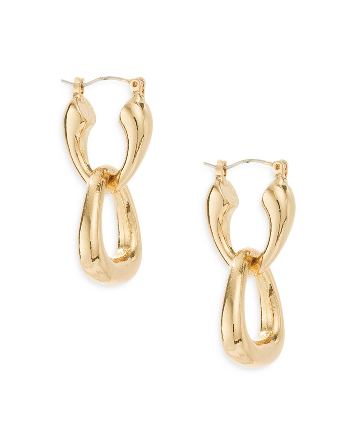 Double Dangle Hoop Earrings in 18K Gold Plate