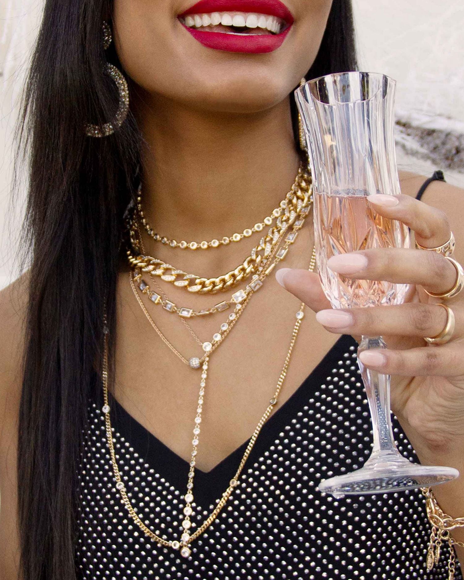 Life of Links Crystal & 18K Gold Plated Necklace, 14'
