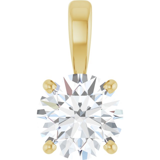 1Ct Lab-grown Diamond Pendant in 14K Yellow Gold