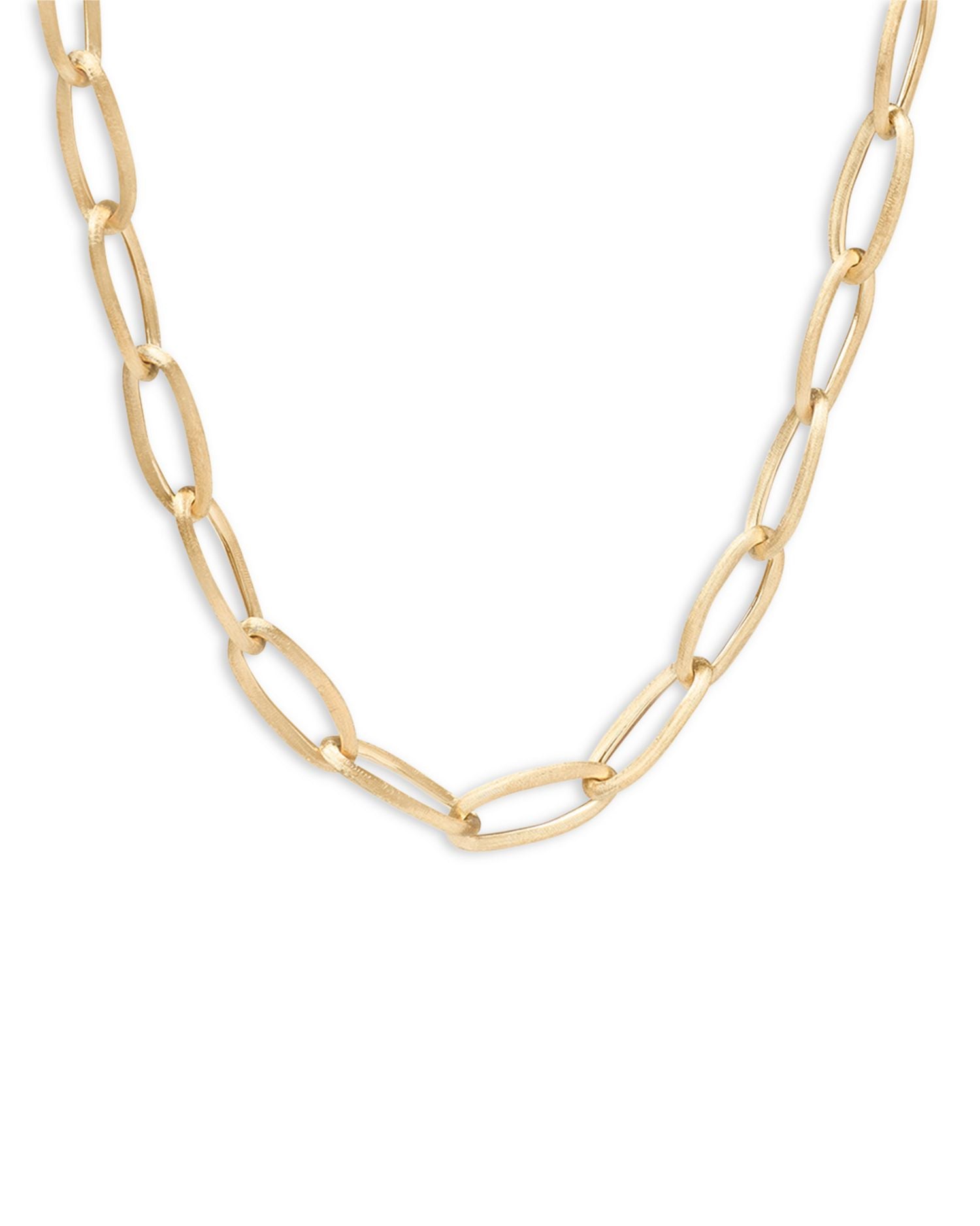 18K Yellow Gold Jaipur Link Polished Oval Link Statement Necklace. 17.75'