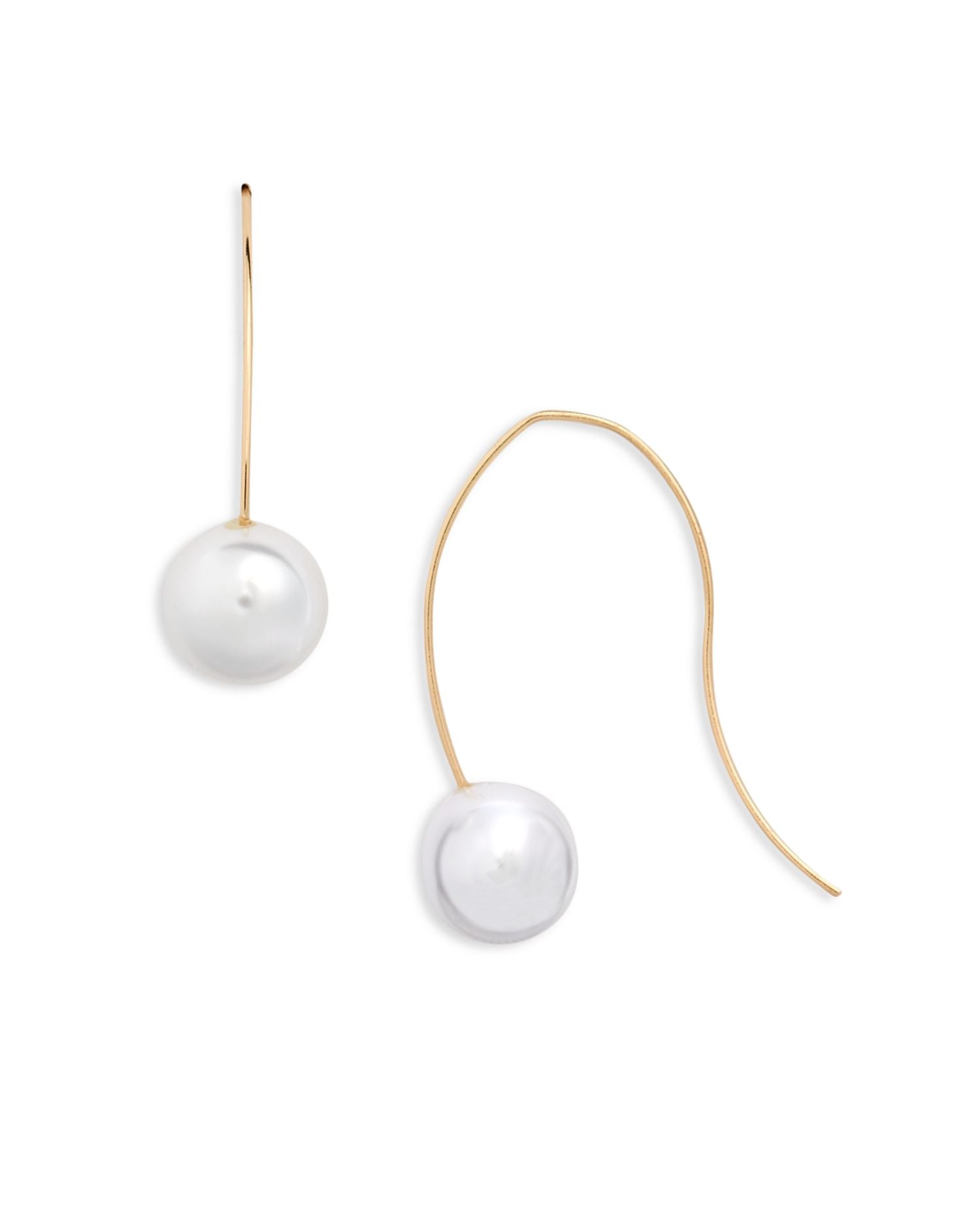 Imitation Pearl Ball Wire Earrings