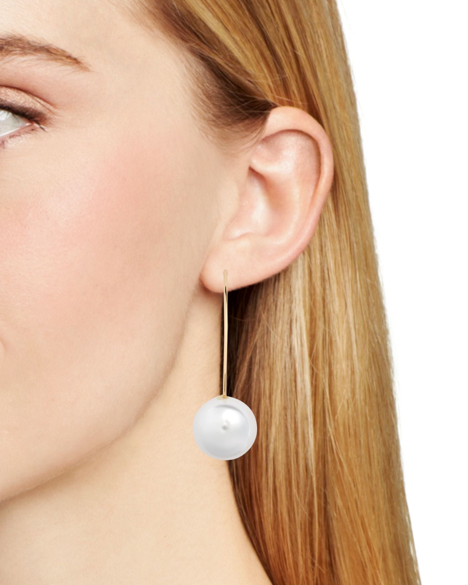 Imitation Pearl Ball Wire Earrings