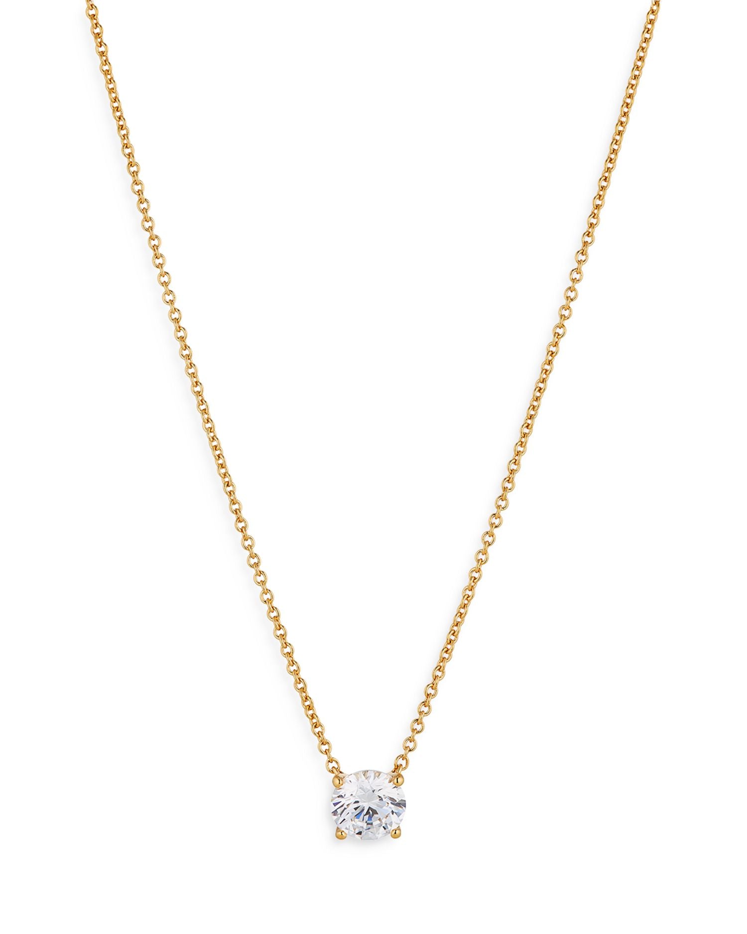 Modern Love Round Cut Solitaire Necklace, 16'-18'