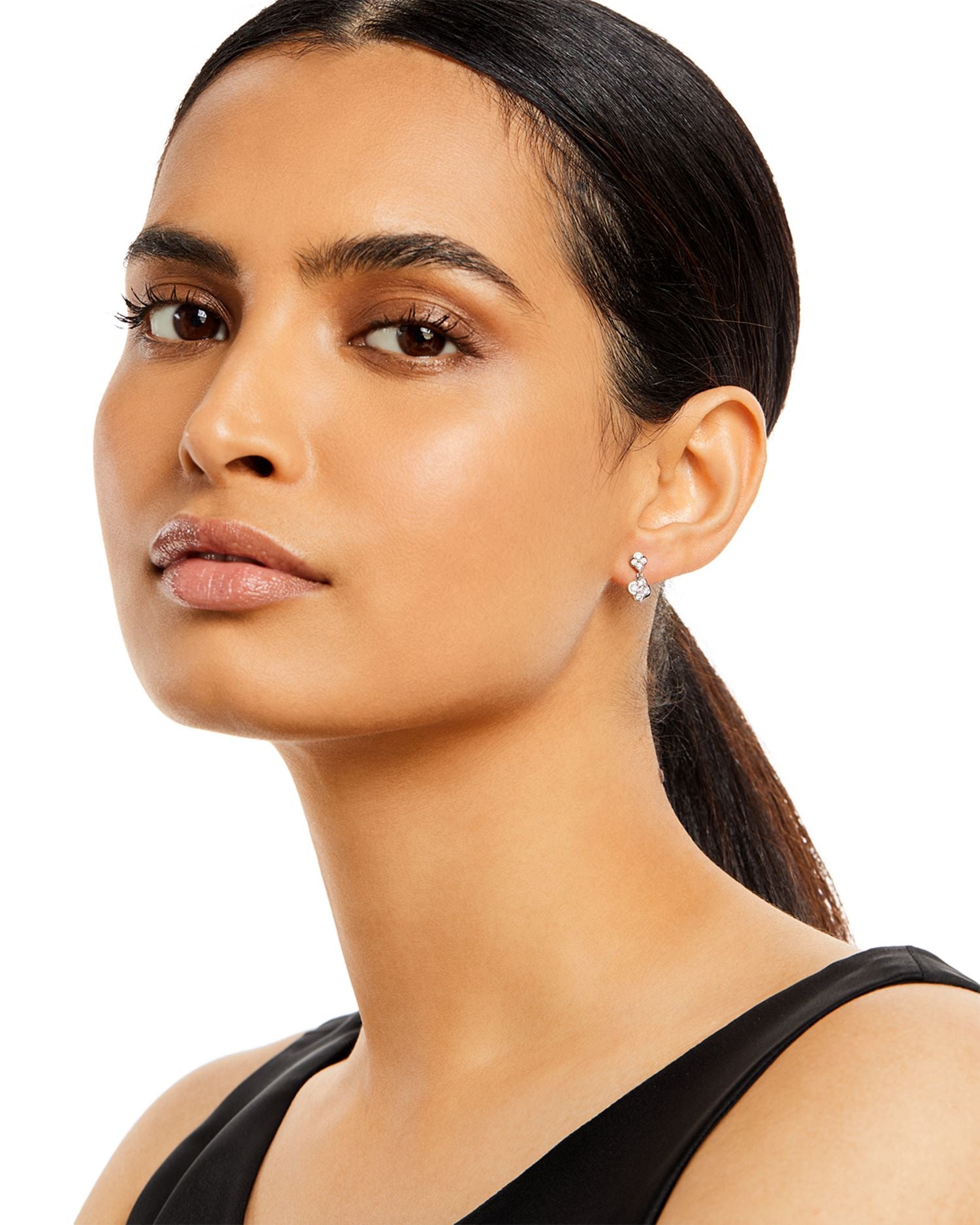 Diamond Clover Drop Earrings 14K White Gold, 0.50 ct. t.w. - Exclusive