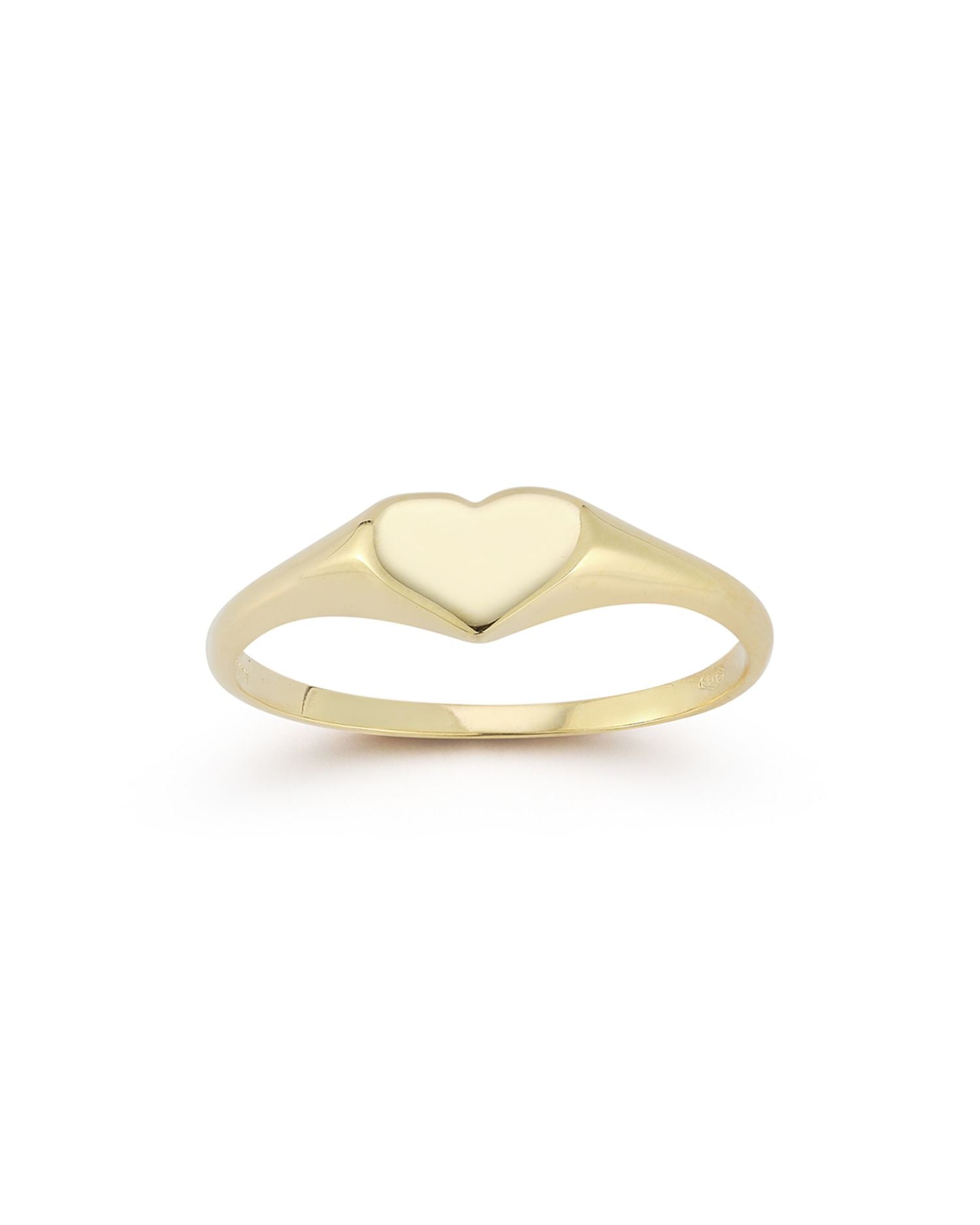 14K Yellow Gold Heart Signet Ring - Exclusive