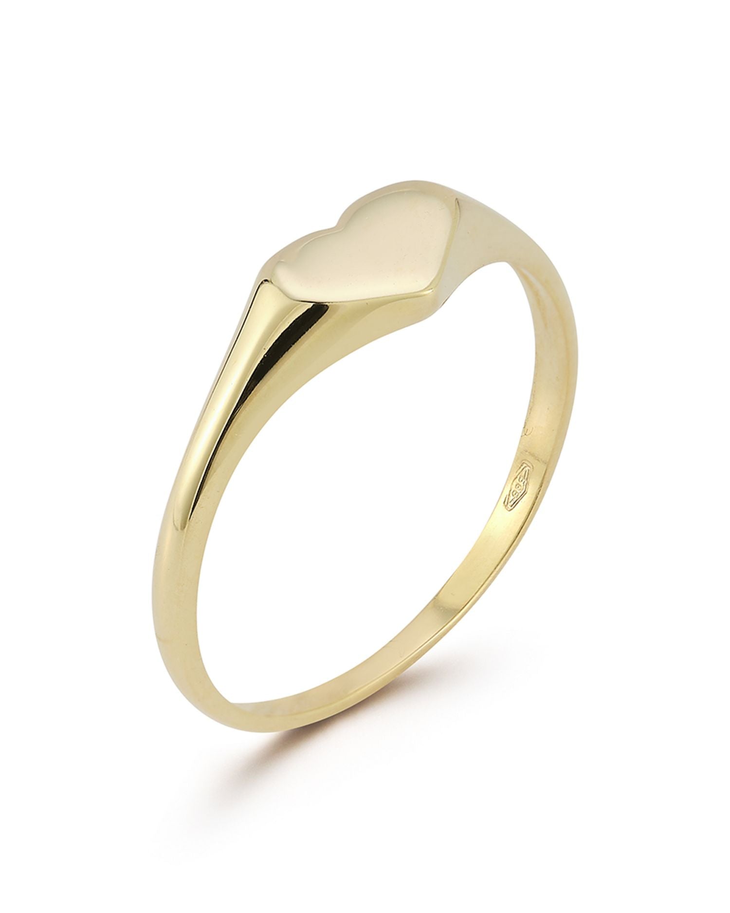 14K Yellow Gold Heart Signet Ring - Exclusive