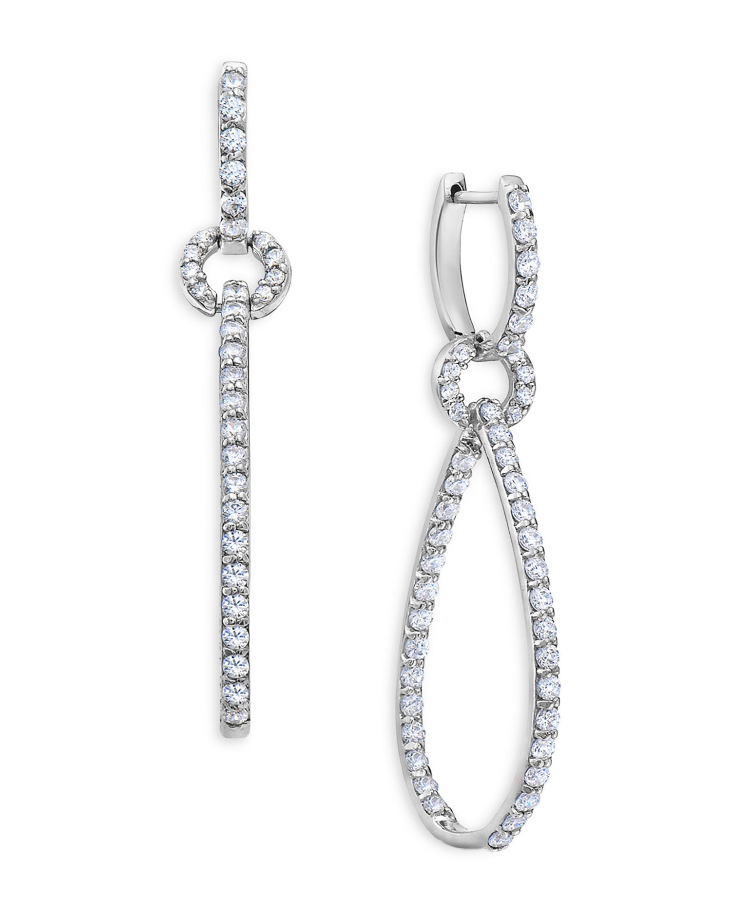 Diamond Micro Pavé Drop Earrings in 14K White Gold, 2.0 ct. t.w. - Exclusive