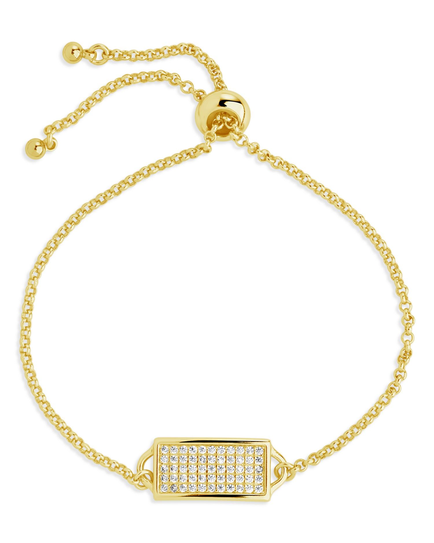 Jayne Cubic Zirconia Pavé Cluster Bolo Bracelet