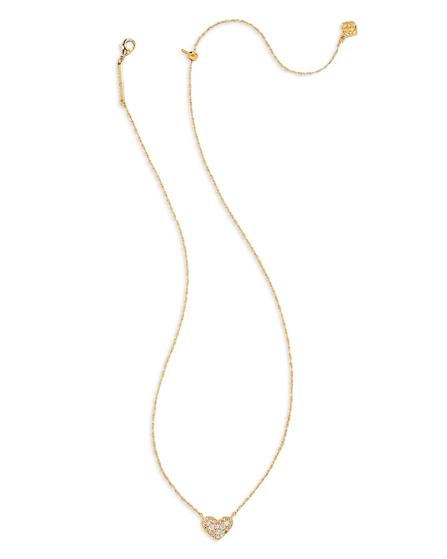 Ari Pavé Heart Adjustable Pendant Necklace, 19'