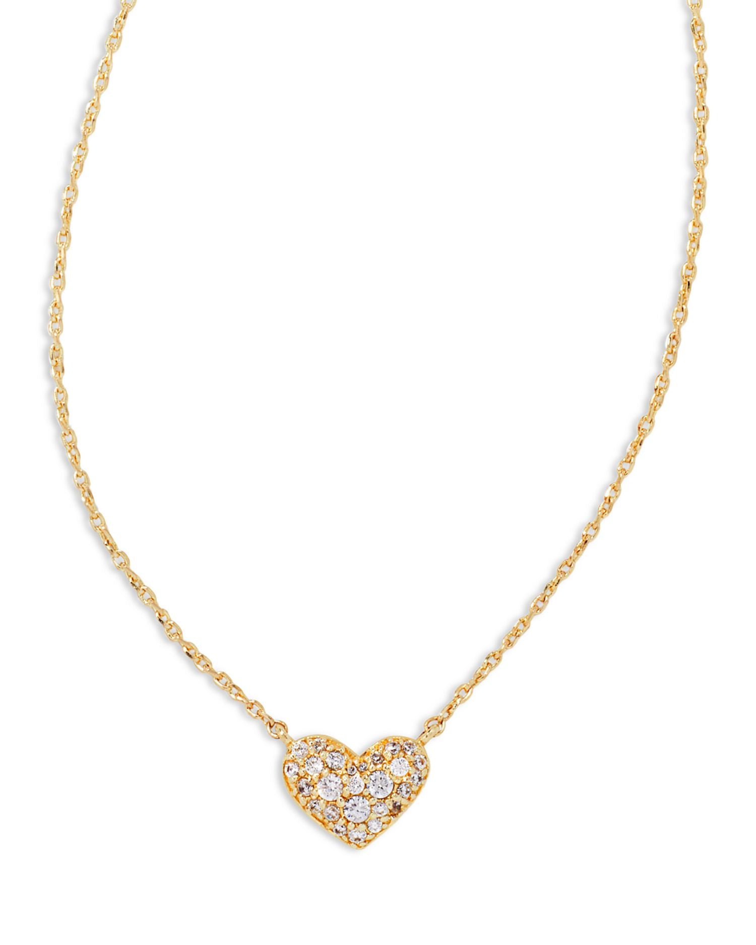 Ari Pavé Heart Adjustable Pendant Necklace, 19'