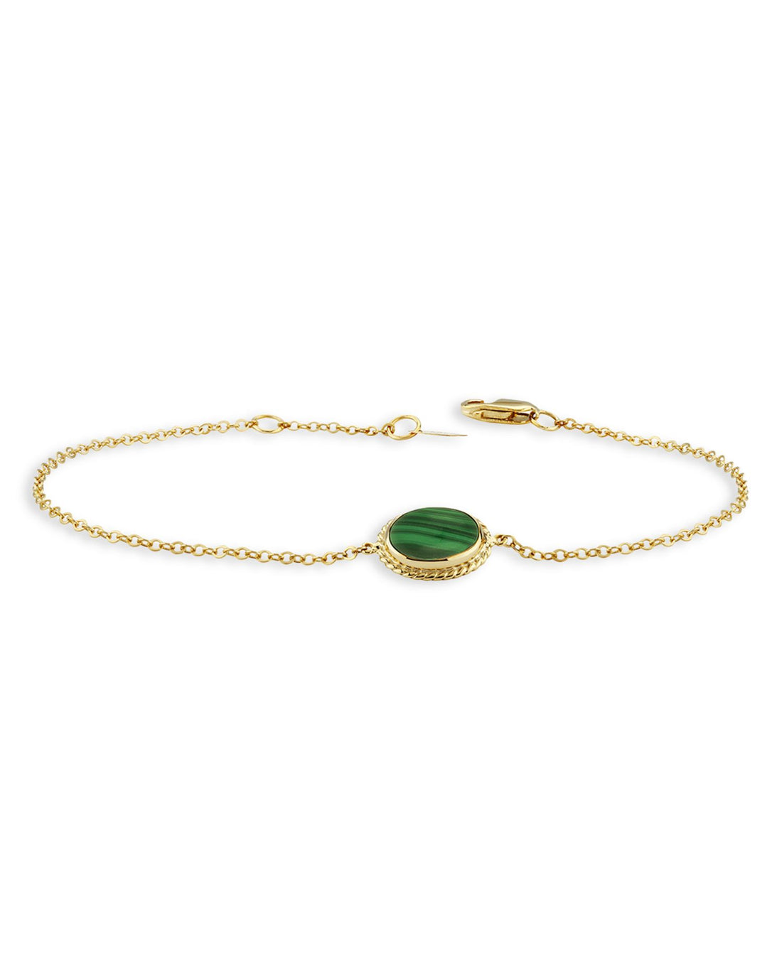 Malachite Bracelet in 14K Yellow Gold - Exclusive