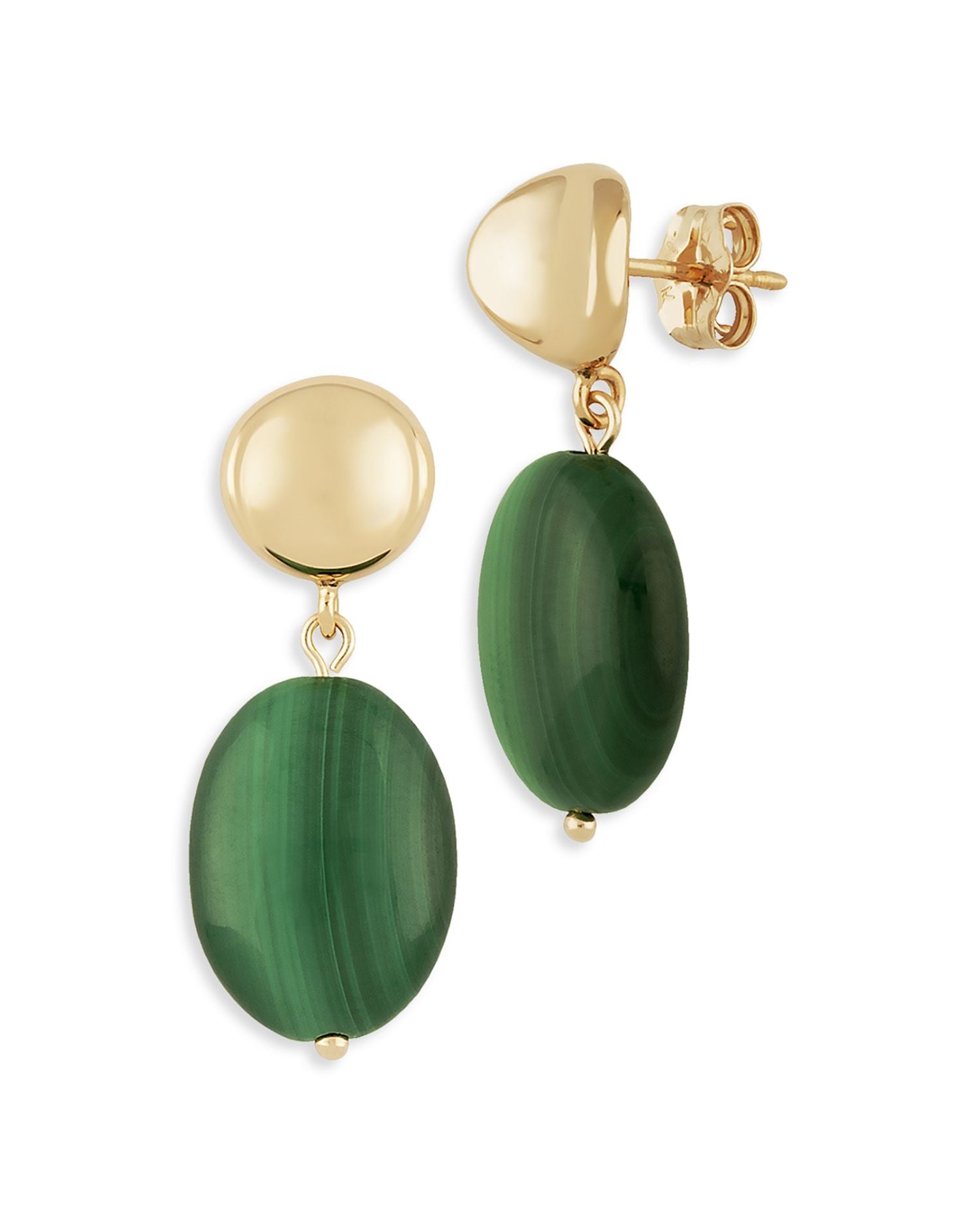 Malachite Drop Earrings in 14K Yellow Gold - Exclusive