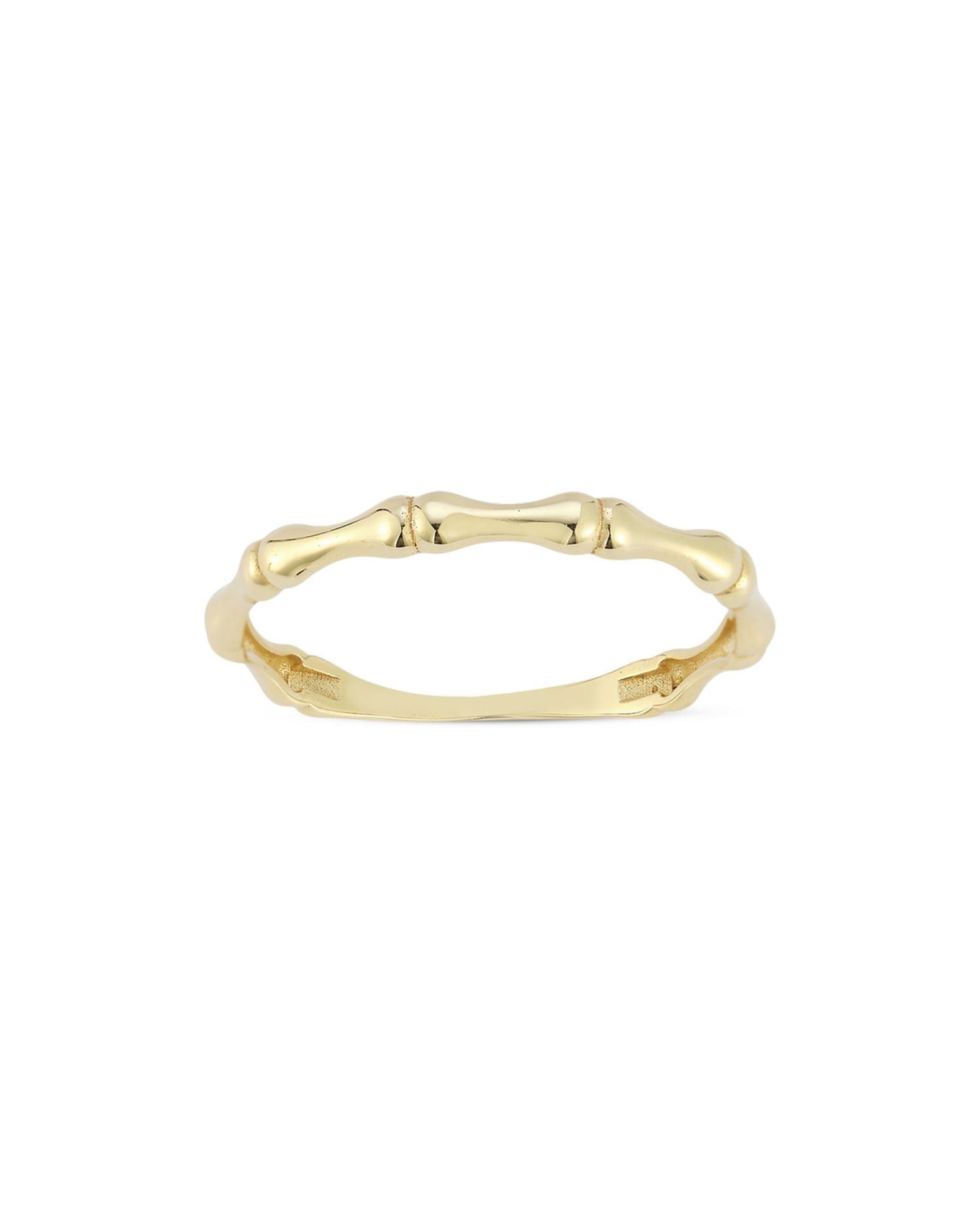 14K Yellow Gold Bamboo Band Ring - Exclusive
