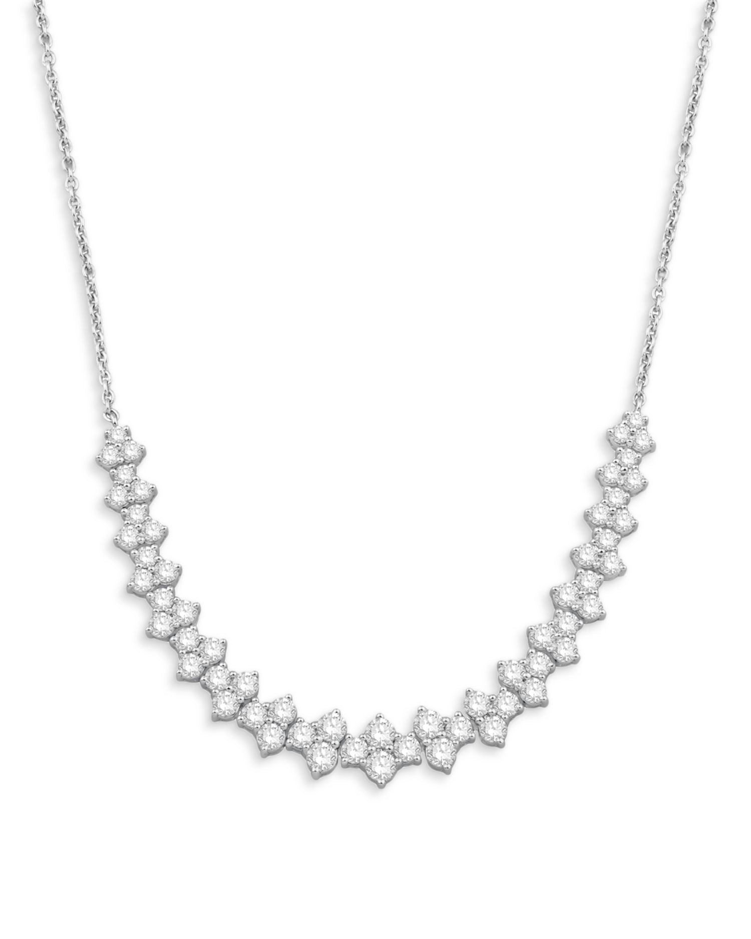 Diamond Cluster Necklace in 14K White Gold, 3.0 ct. t.w. - Exclusive