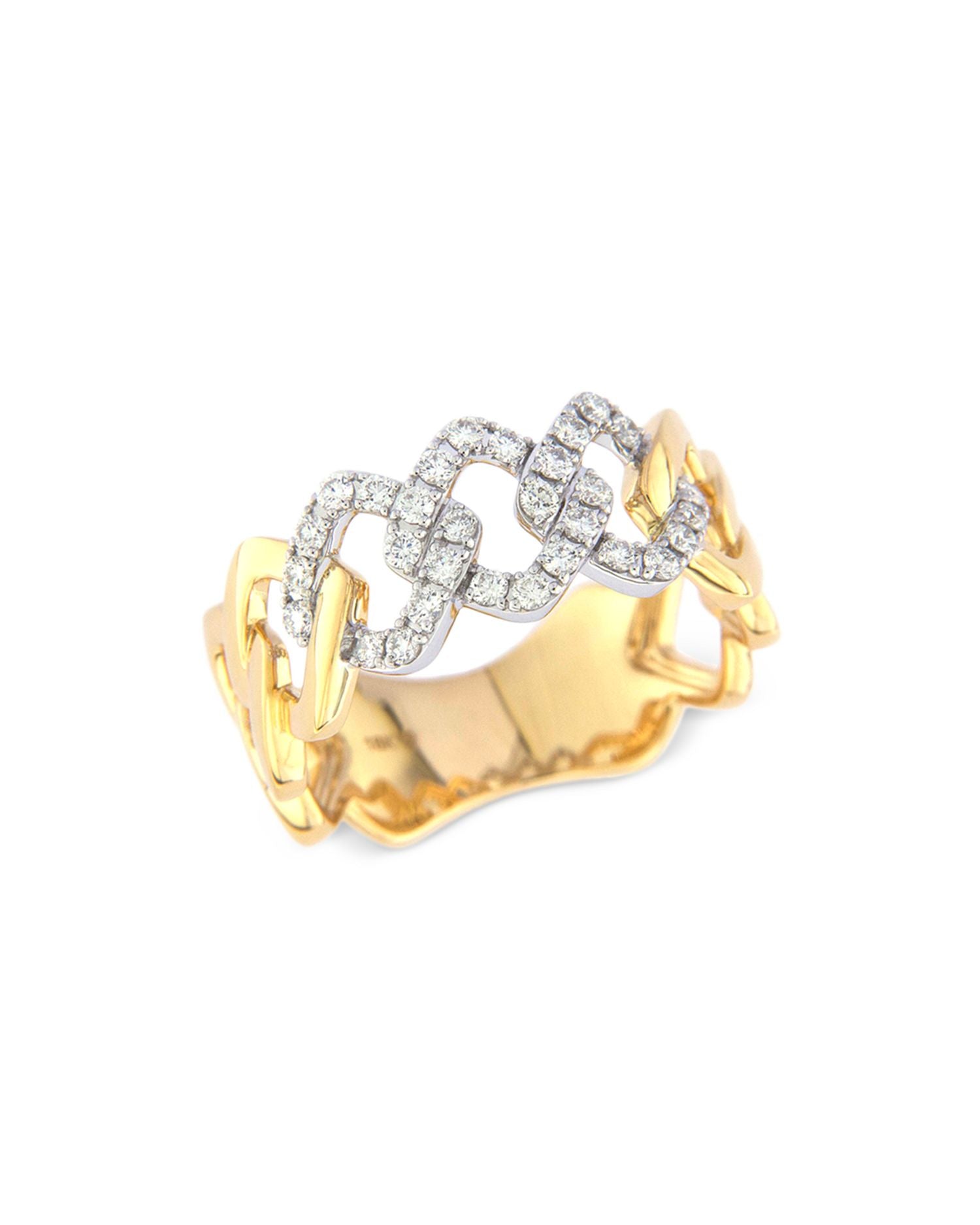 Diamond Chain Ring in 14K Yellow and White Gold, 0.35 ct. t.w. - Exclusive
