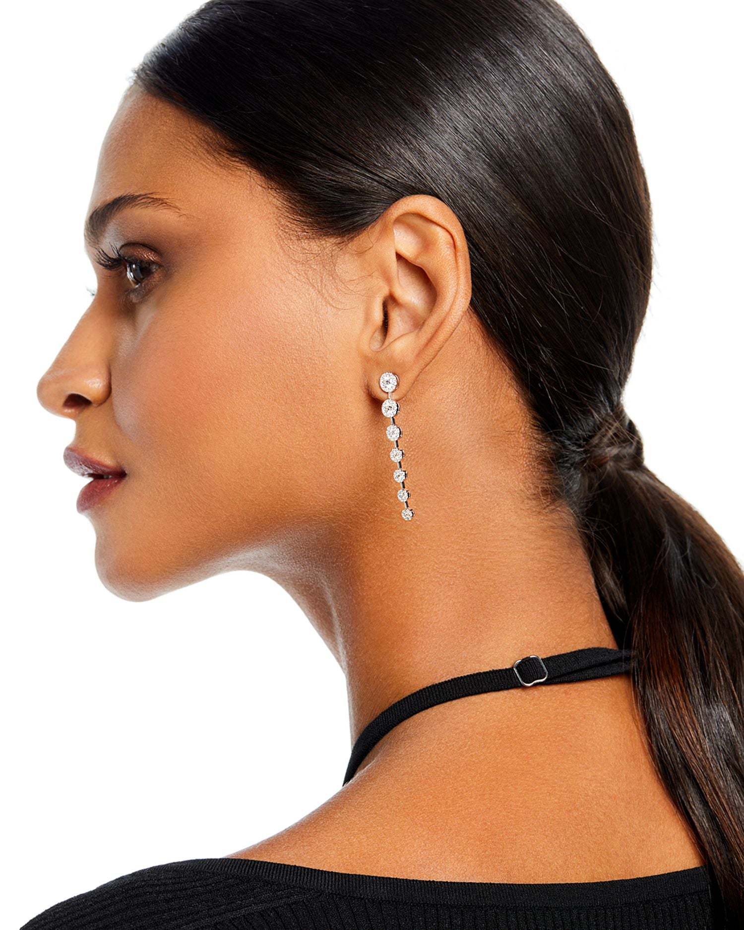 Diamond Drop Earrings in 14K White Gold, 1.50 ct. t.w. - Exclusive