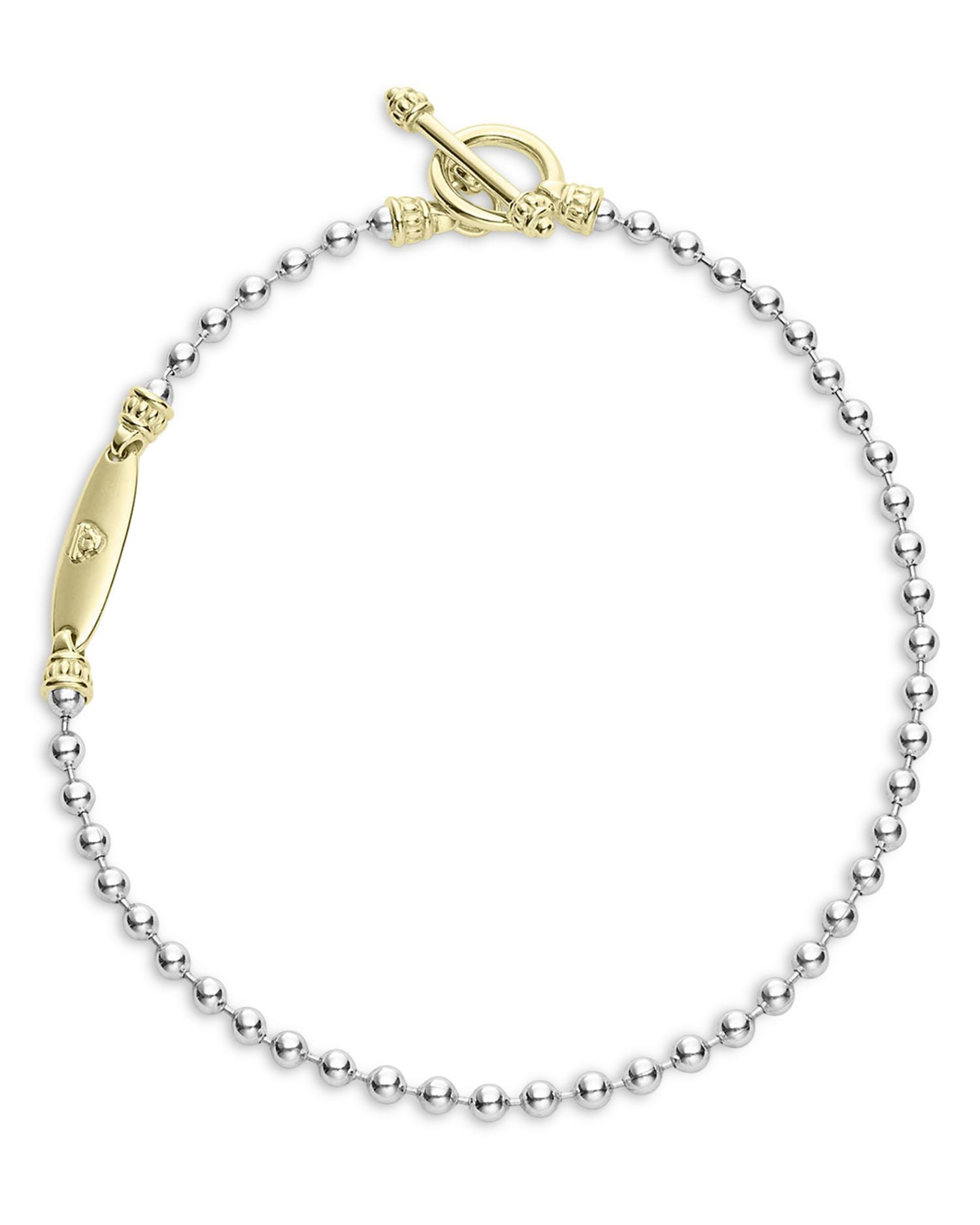 18K Yellow Gold & Sterling Silver Signature Caviar Toggle Bracelet