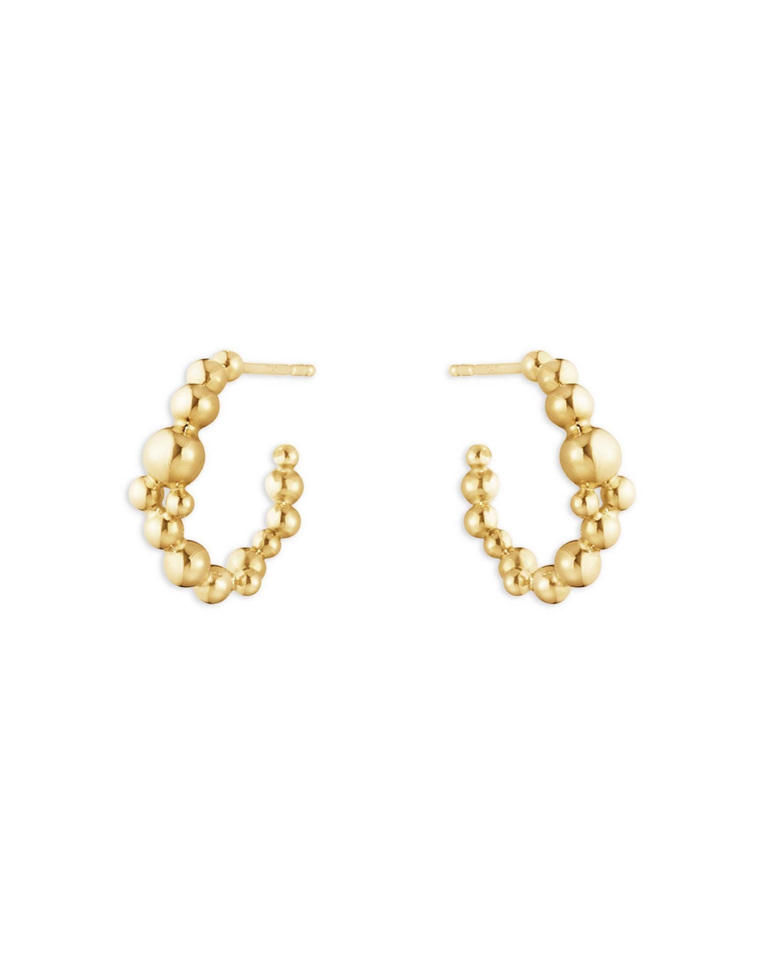 18K Yellow Gold Moonlight Grapes Beaded Hoop Earrings