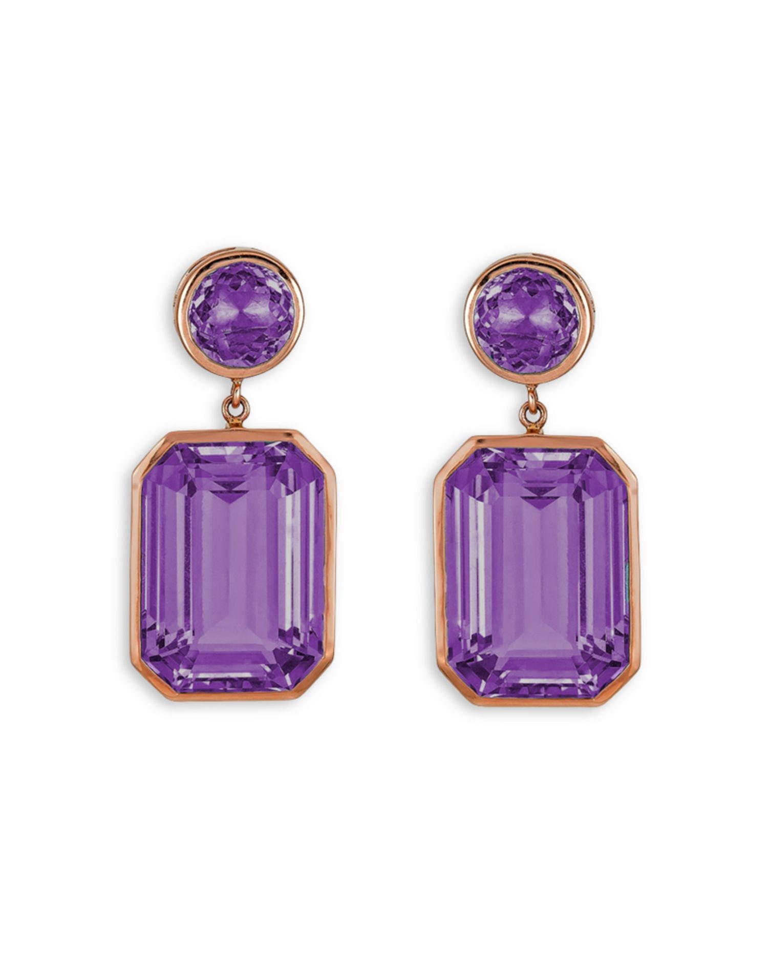 18K Rose Gold Pietra Amethyst Drop Earrings