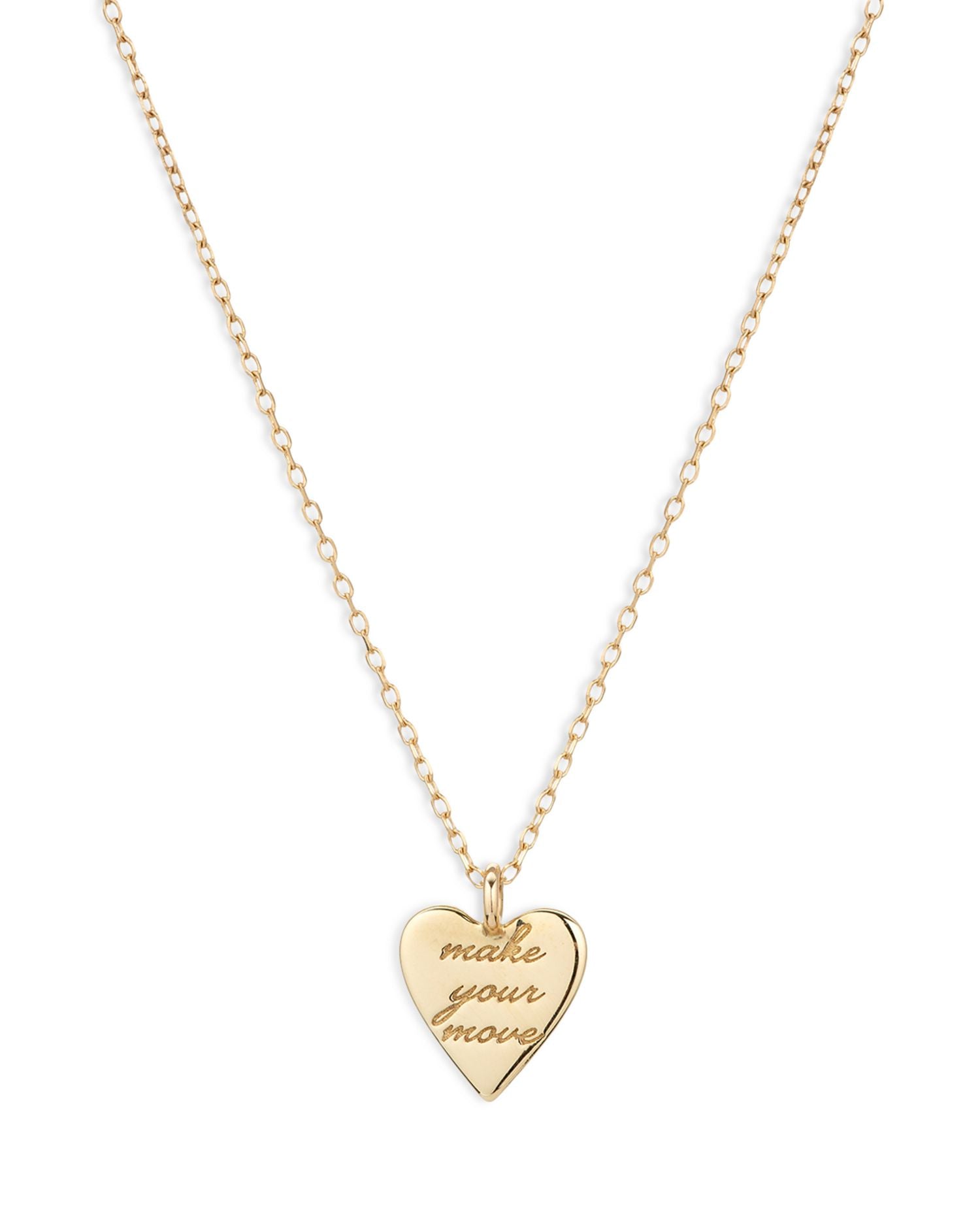 14K Yellow Gold Make Your Move Diamond Cluster Heart Pendant Necklace, 17-18'