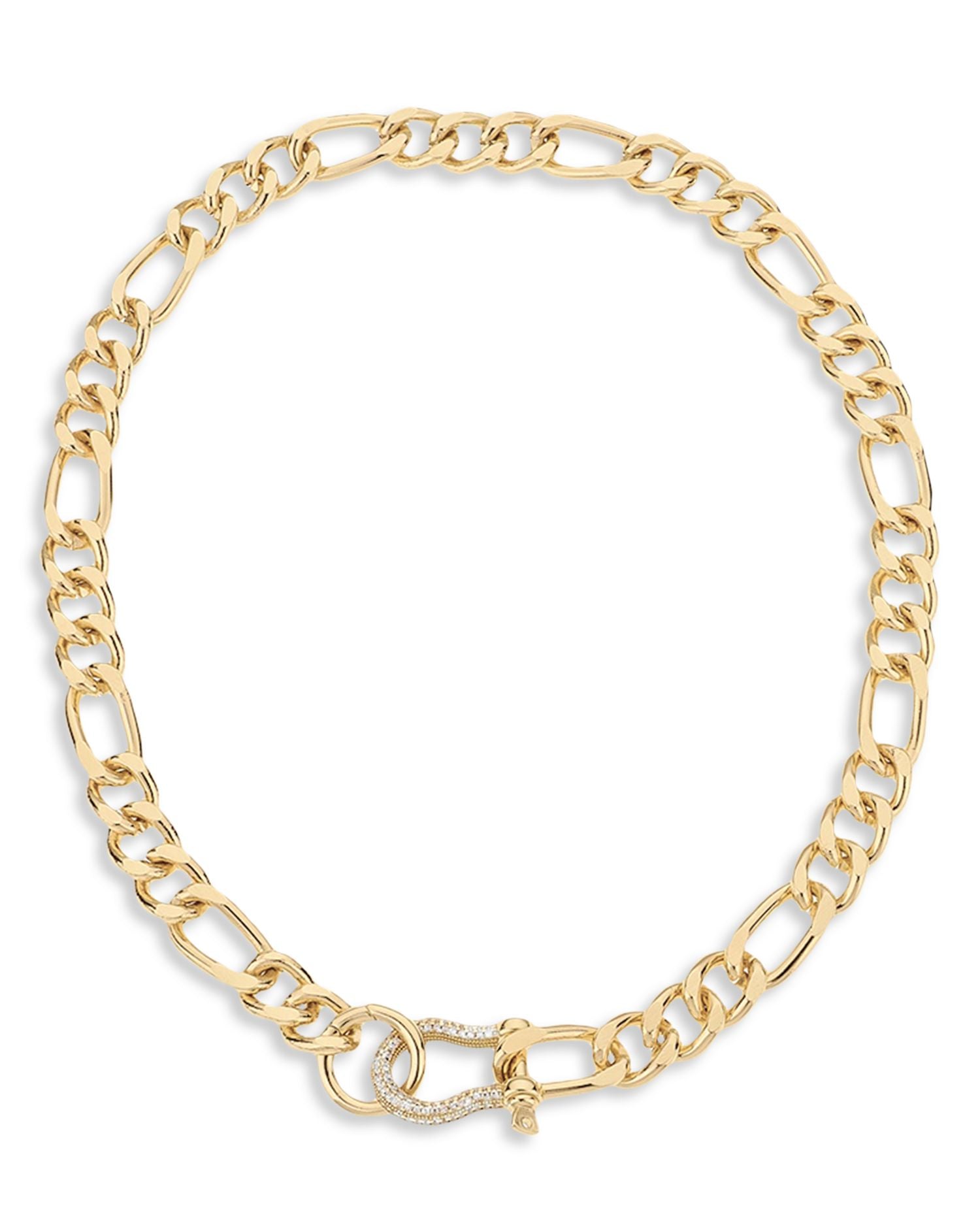 Cuffed Love Pavé Collar Necklace in 18K Gold Plated, 16'