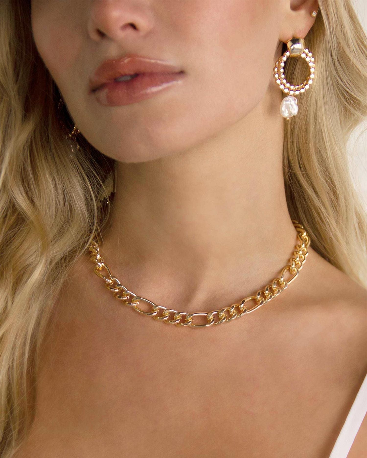 Cuffed Love Pavé Collar Necklace in 18K Gold Plated, 16'