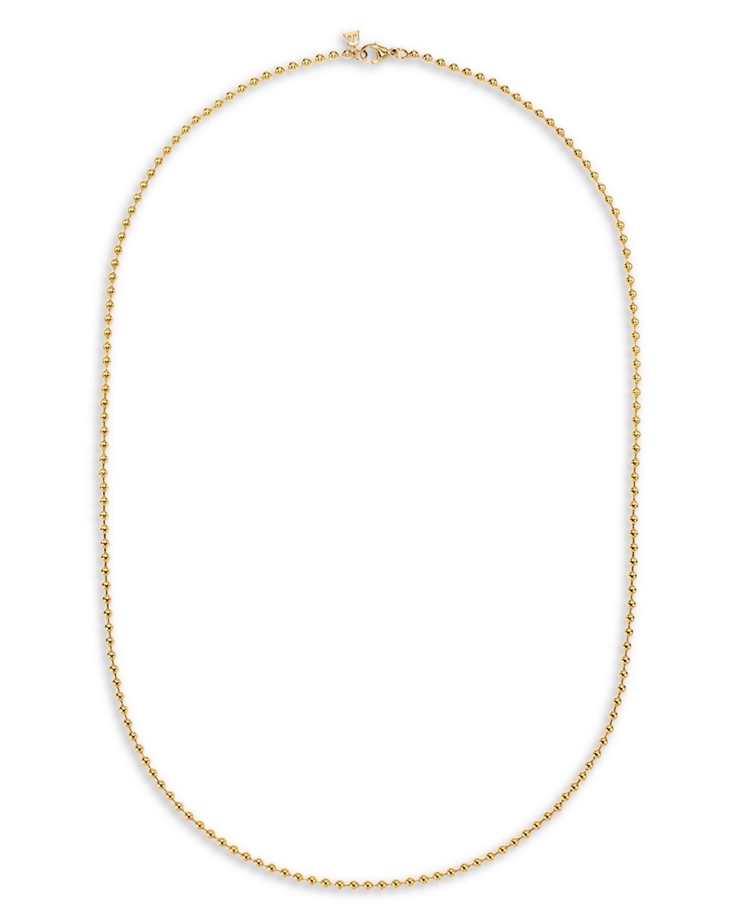18K Yellow Gold Classic Polished Ball Chain Necklace, 22'