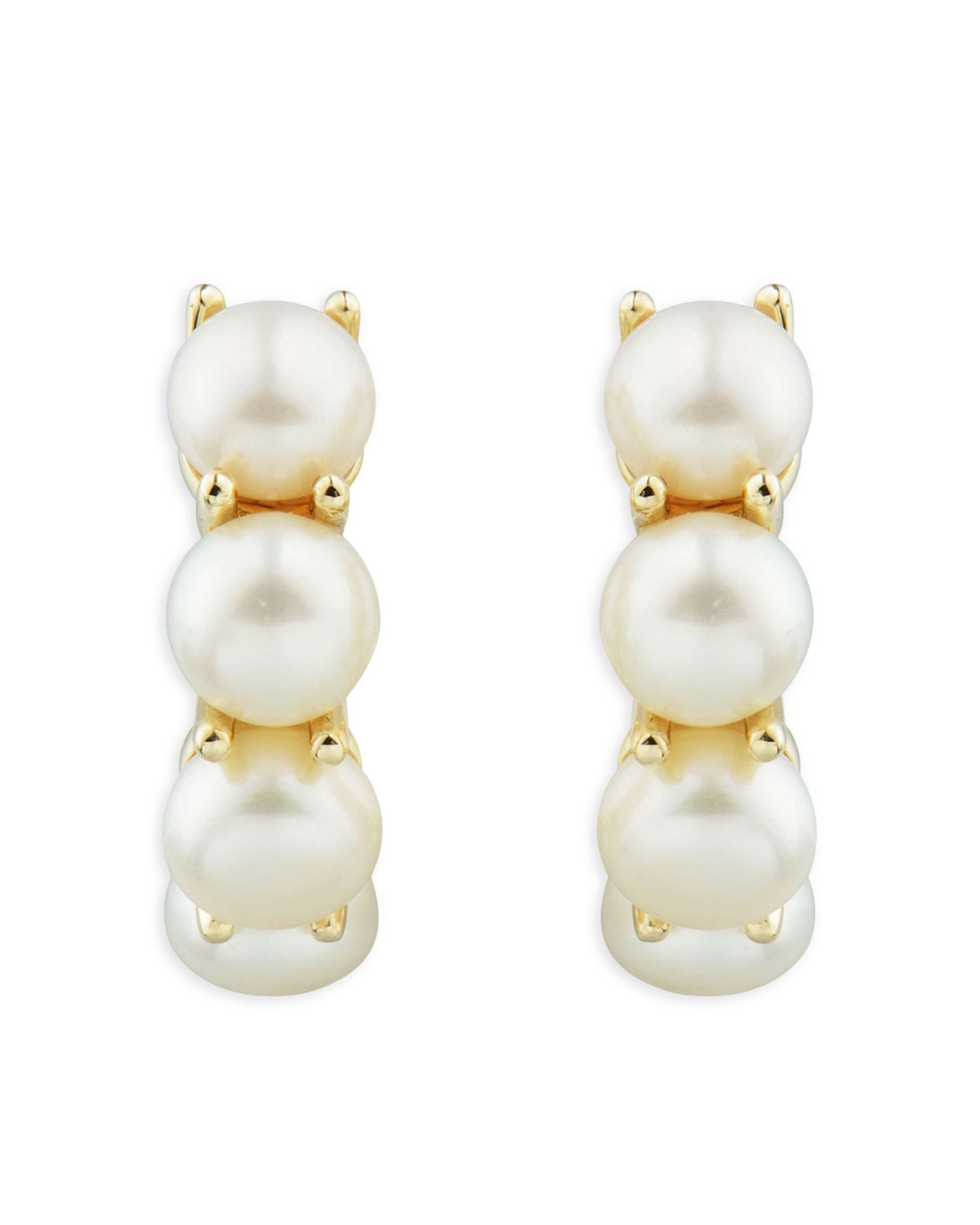 Cultured Freshwater Button Pearl Hoop Earrings in 14K Yellow Gold - Exclusive