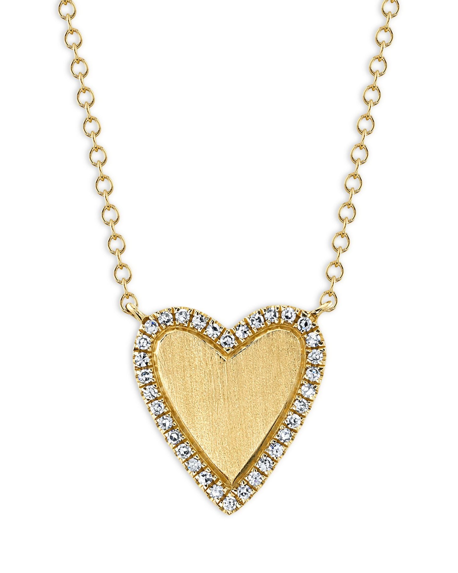 14K Yellow Gold Heart Necklace with Diamonds, 18' - Exclusive