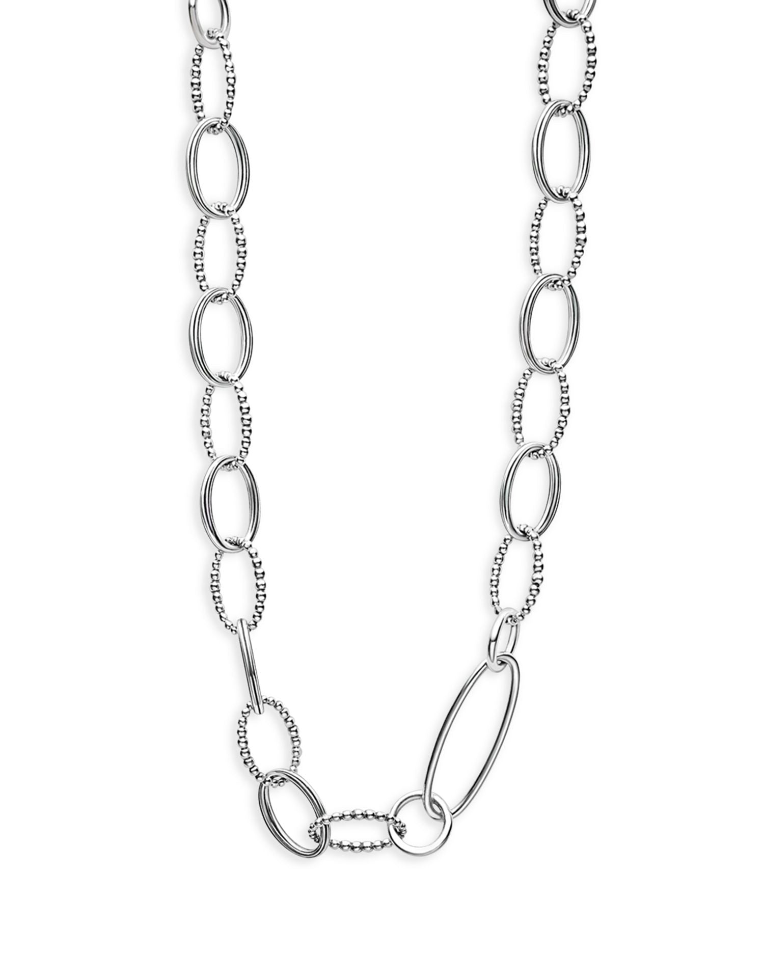 Sterling Silver Signature Caviar Oval Link Chain Necklace, 20'
