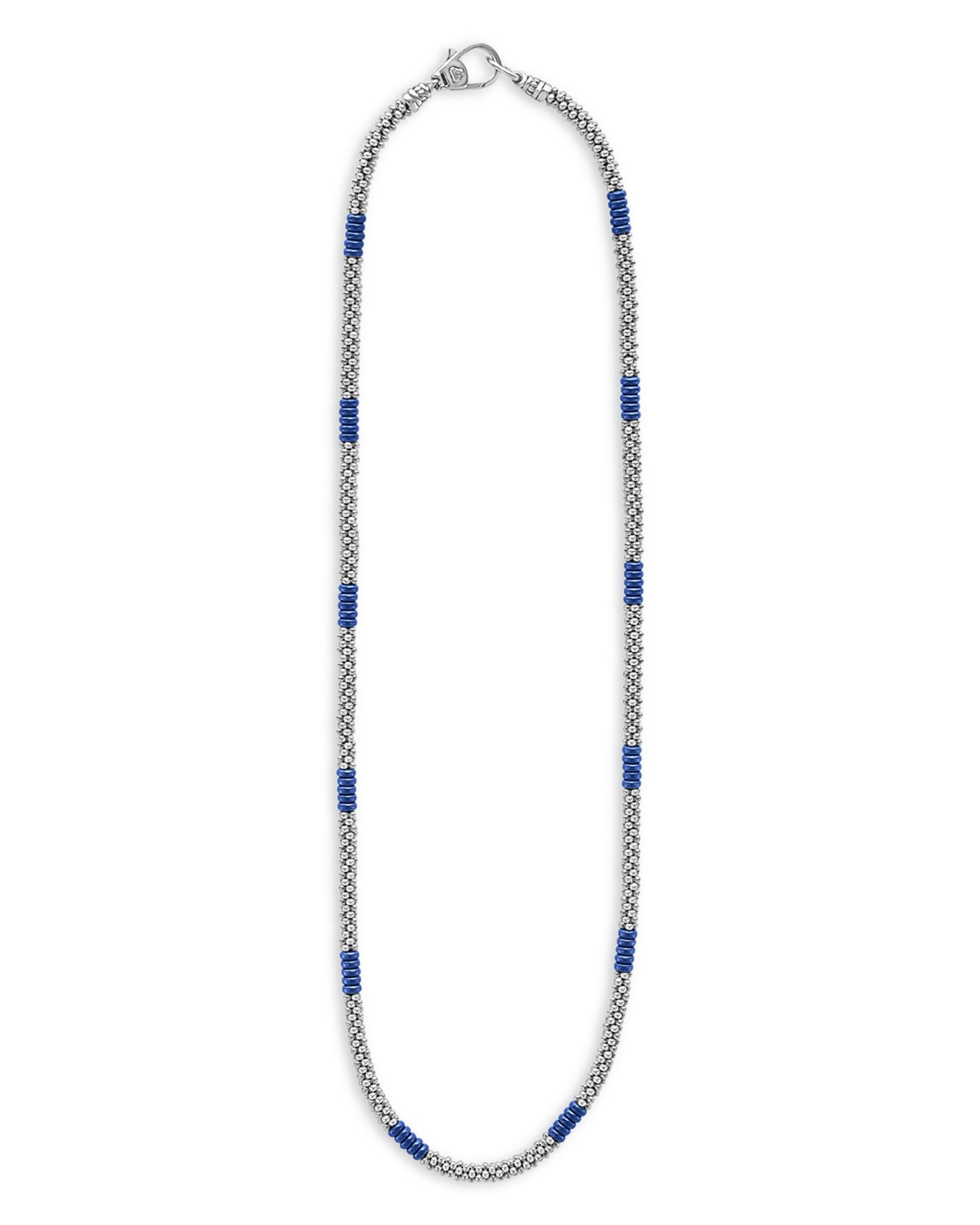 Blue Caviar Silver Station Ceramic Beaded Necklaces