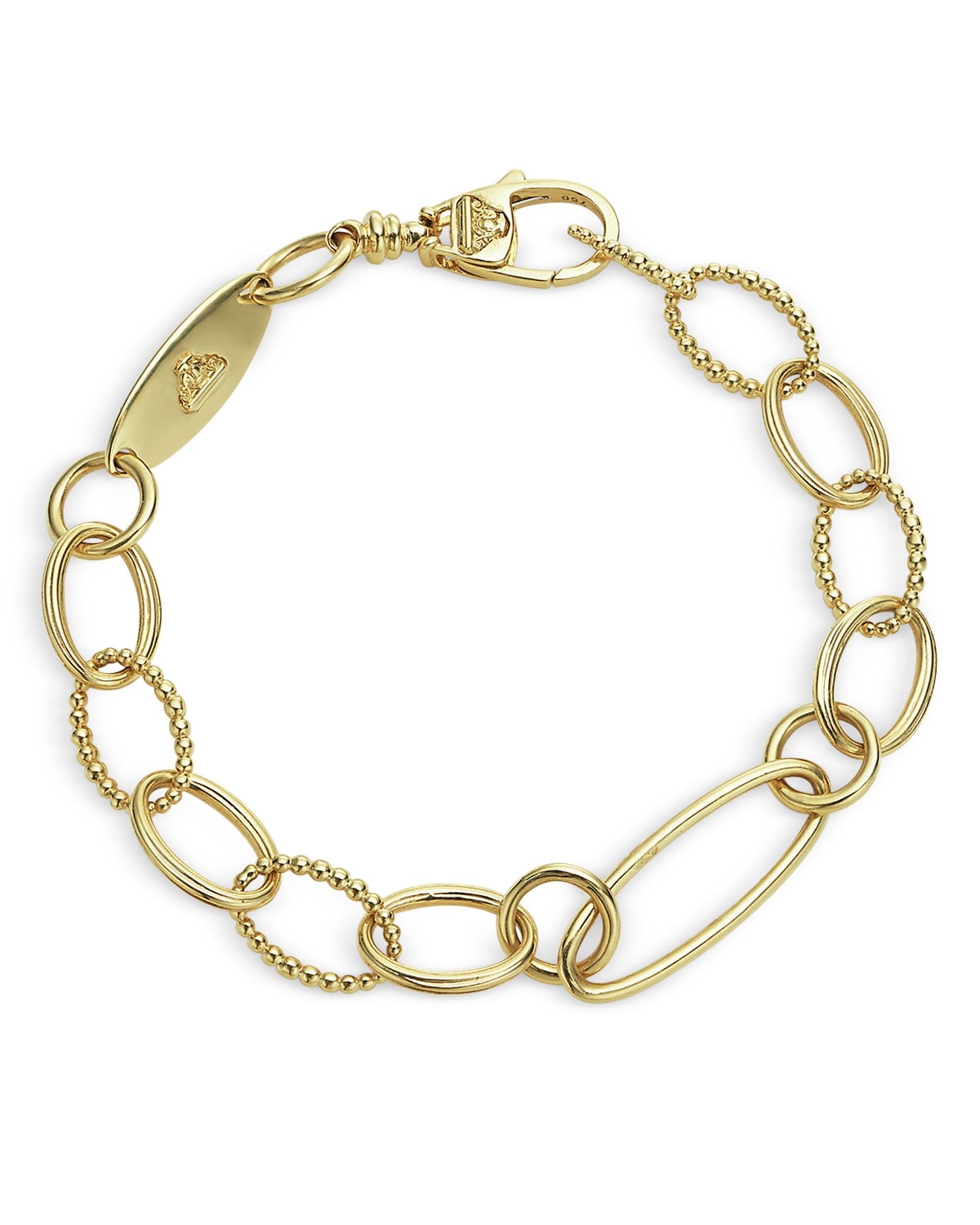 Lagos Signature Caviar Oval Link Bracelets in 18K Gold