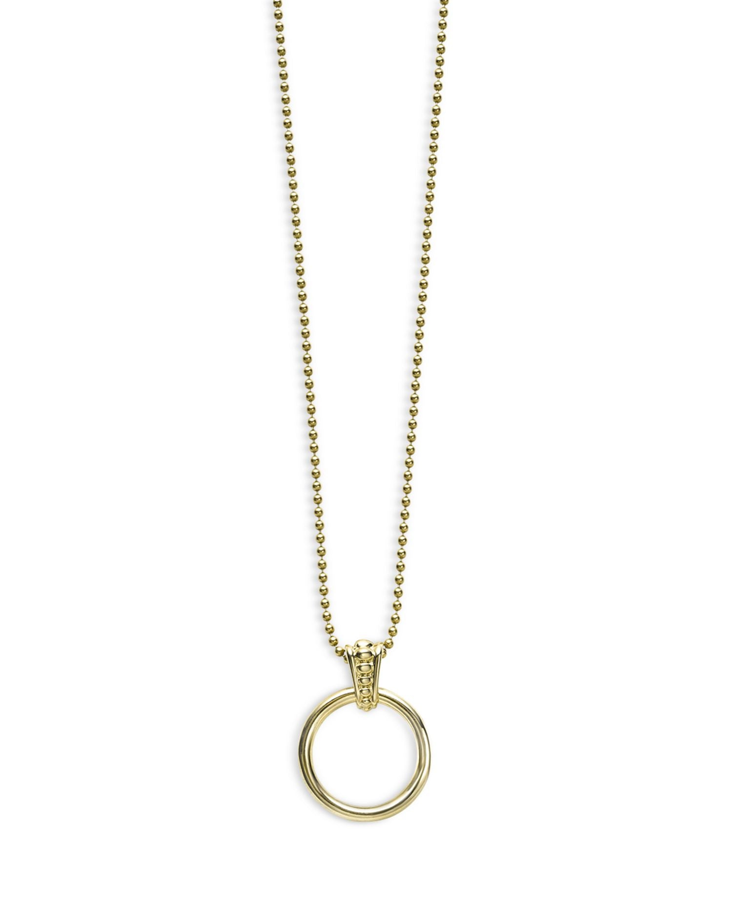 18K Gold Meridian Circle Pendant Necklace, 18'