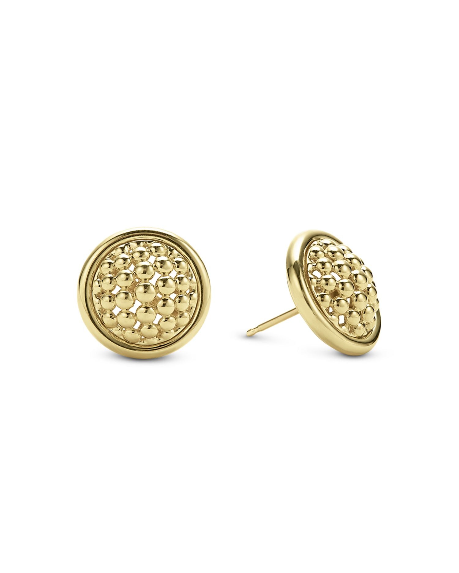 18K Gold Meridian Caviar Stud Earrings