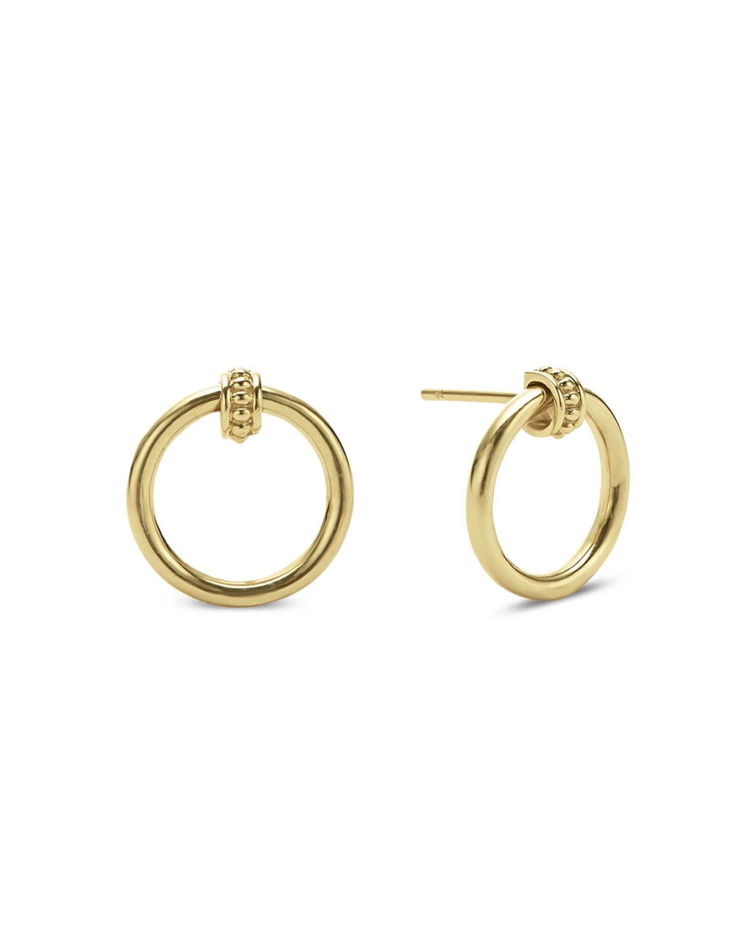 18K Gold Meridian Circle Stud Earrings
