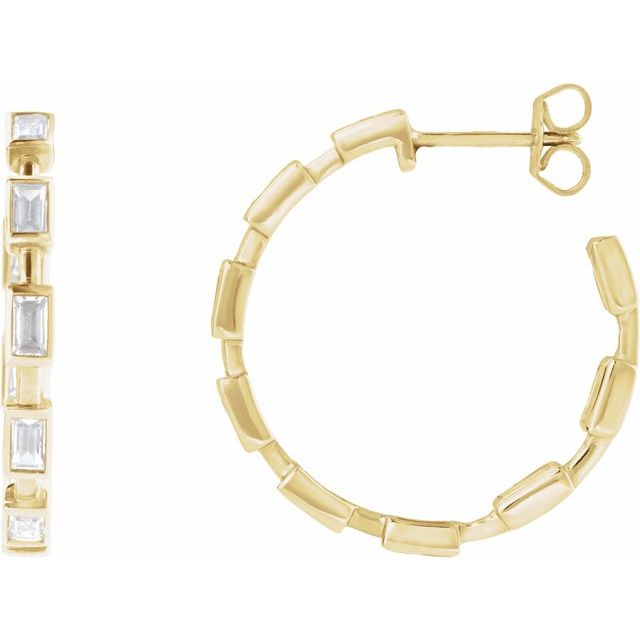 1.4Ct Lab-grown Diamond Hoop Earrings in 14K Yellow Gold