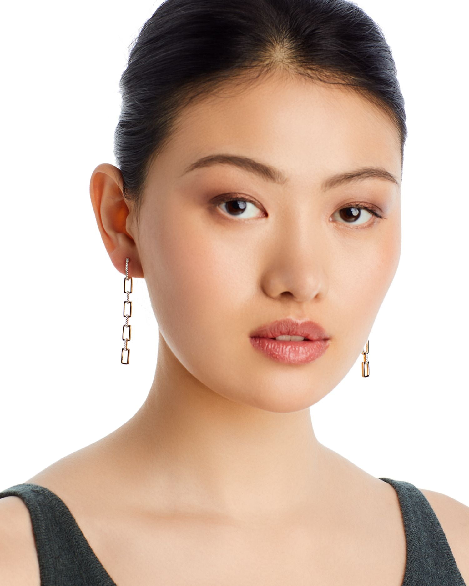 Diamond Link Drop Earrings in 14K Yellow Gold, 0.66 ct. t.w. - Exclusive