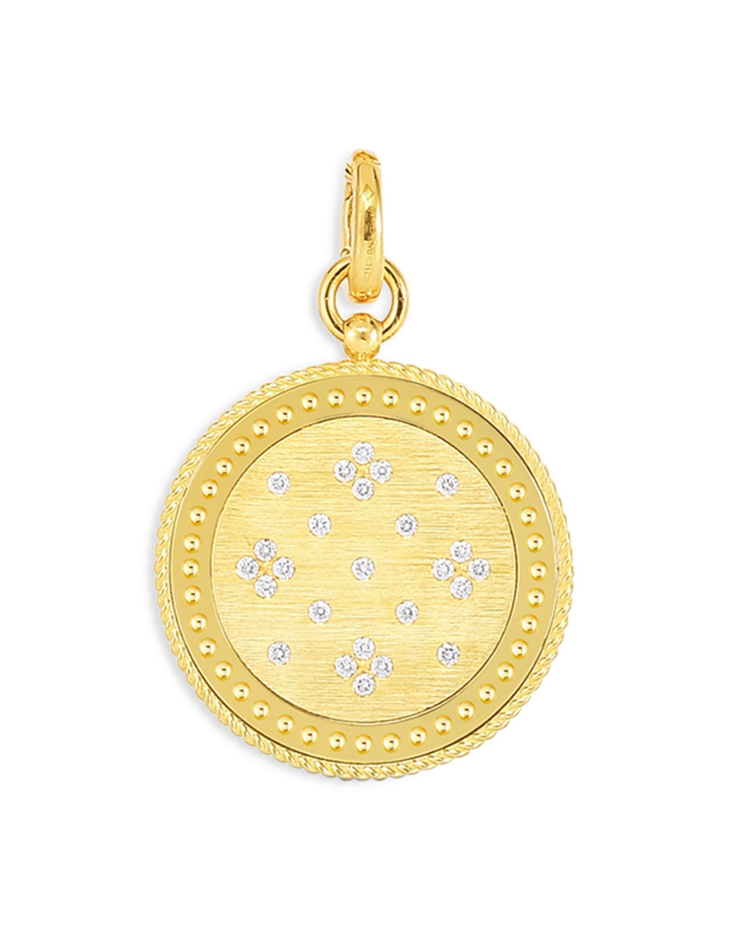 18K Yellow Gold Venetian Princess Diamond Medallion Pendant