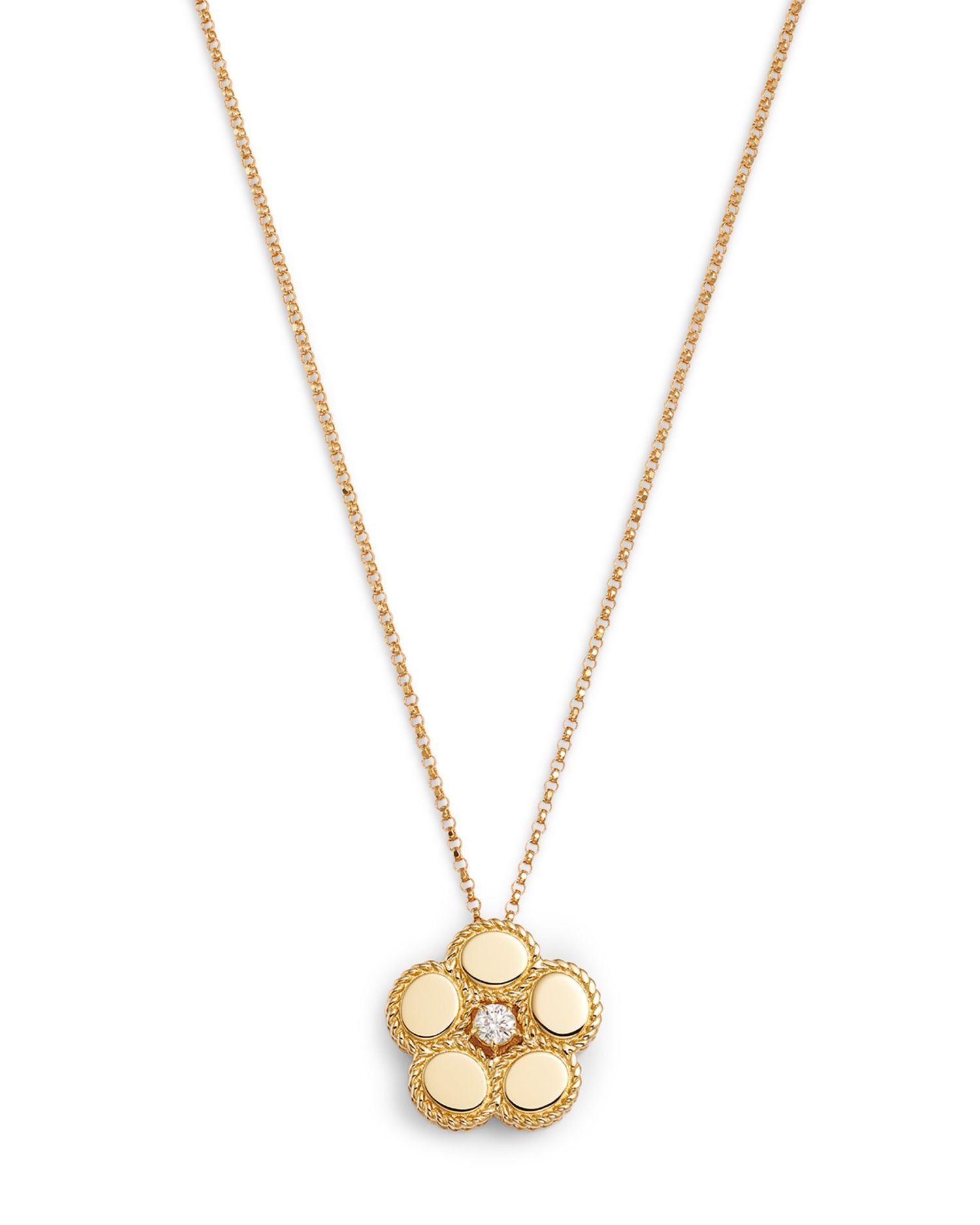 18K Yellow Gold Daisy Diamond Flower Pendant Necklace, 16-18' - Exclusive
