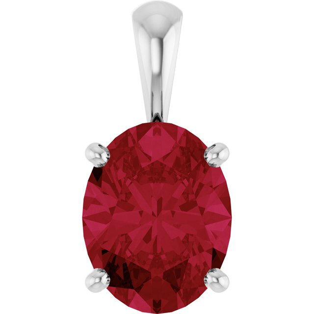 Lab-grown Diamond Pendant in 14K White Gold