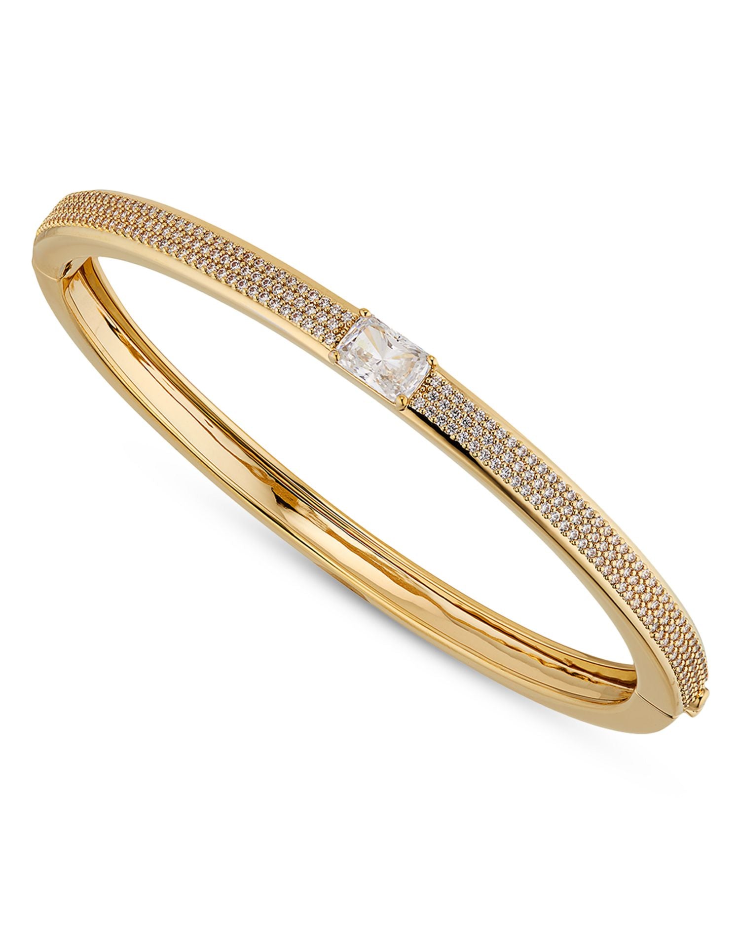 Tennis Pavé Hinge Bangle Bracelet