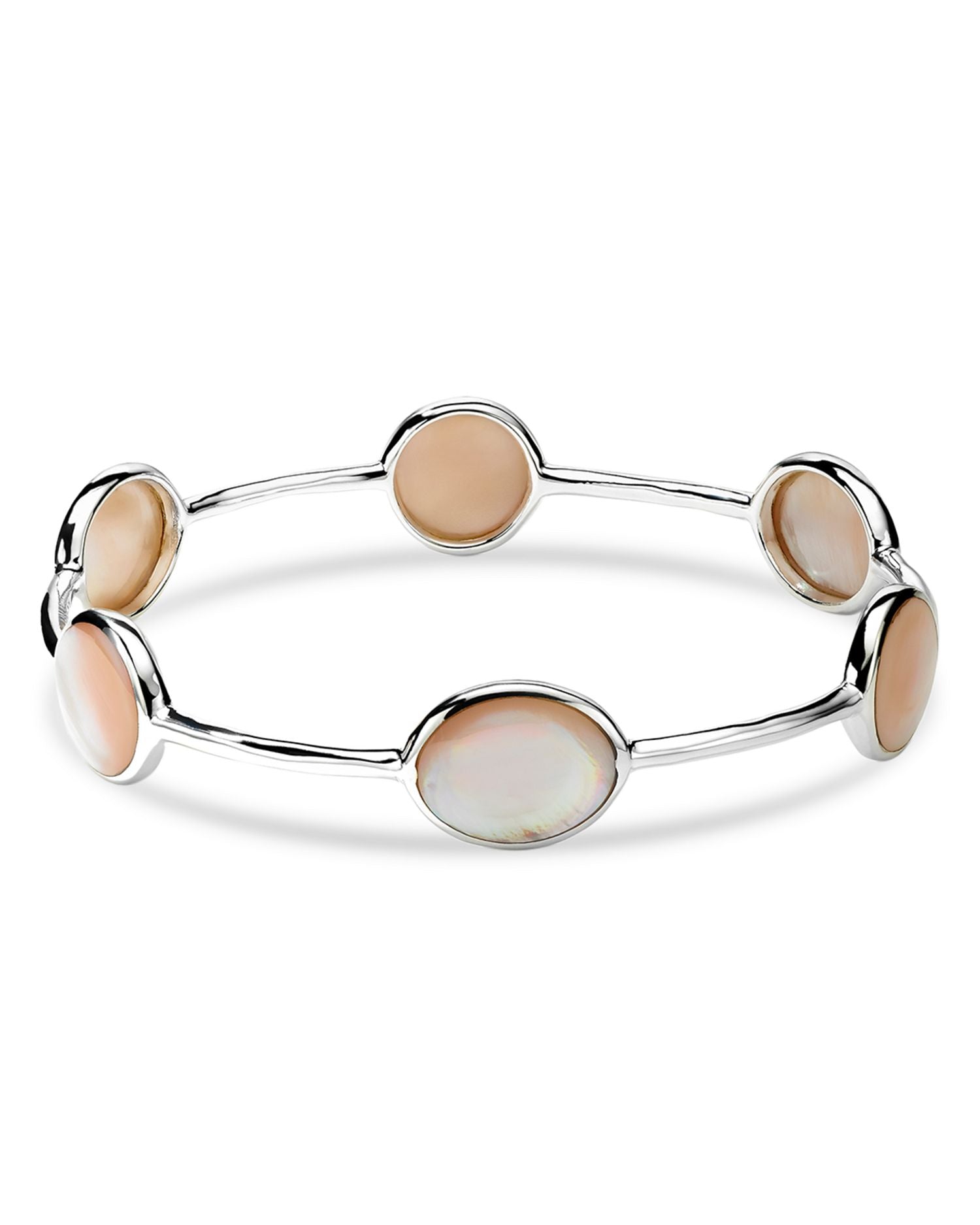 925 Polished Rock Candy 6-Stone Bangle Bracelet