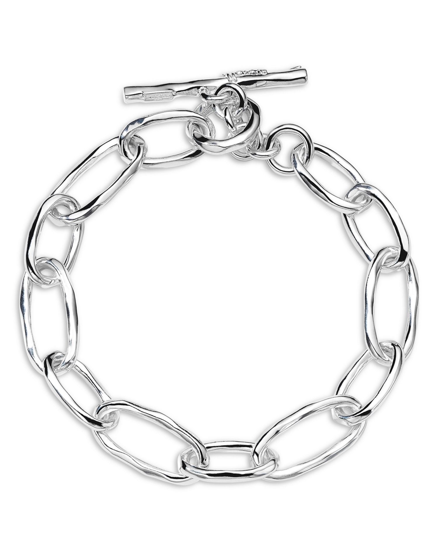 Sterling Silver 925 Classico Faceted Oval Link Bracelet